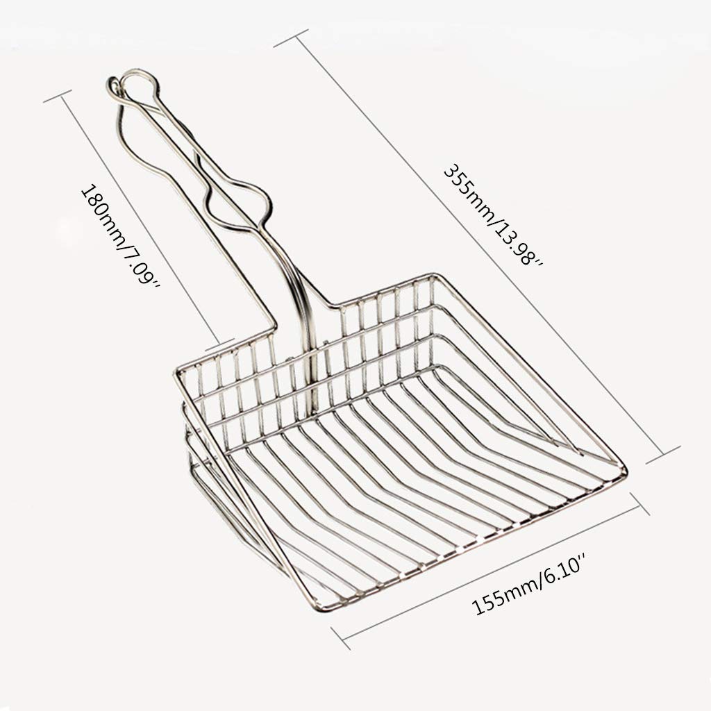 SOFEA Stainless Steel Heavy Duty Cat Litter Scoop - Durable Pet Waste Shovel for Cats & Dogs - Perfect for Litter Box Cleaning, Sand Scooping, and Poop Removal