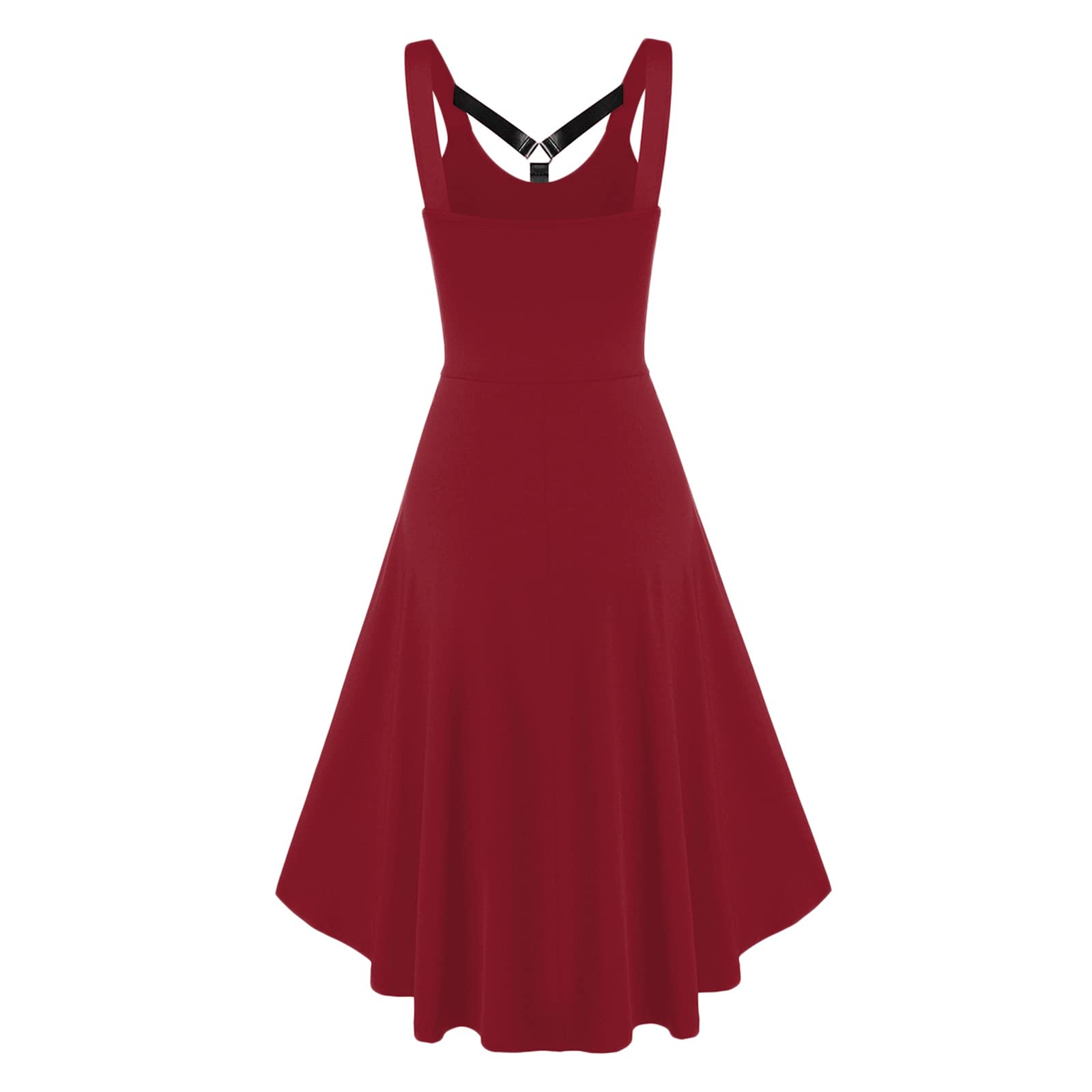 Pink Midi Dress for Women - Plus Size Sleeveless Lace Patchwork A-Line Dress with Sweetheart Neckline | Vintage Style Loose Fit Summer Dress for Casual Wear, Wedding Guest & Special Occasions