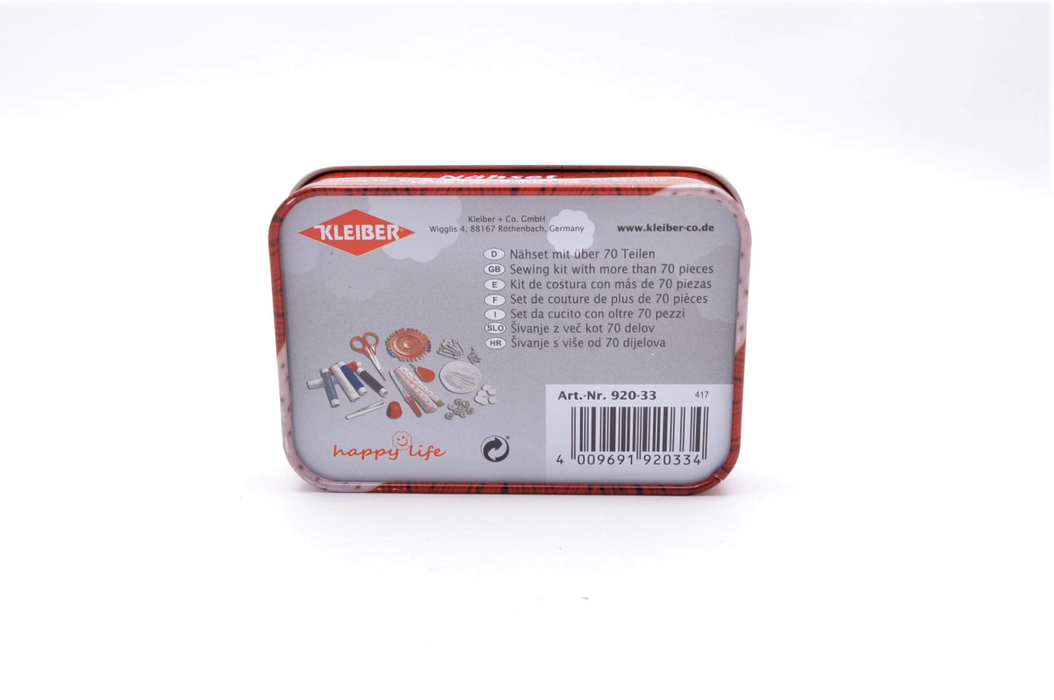 70-Piece Sewing Kit in Portable Tin Box with Thread, Needles & Buttons - Perfect for Travel, Emergency Repairs & DIY Crafts (Red)