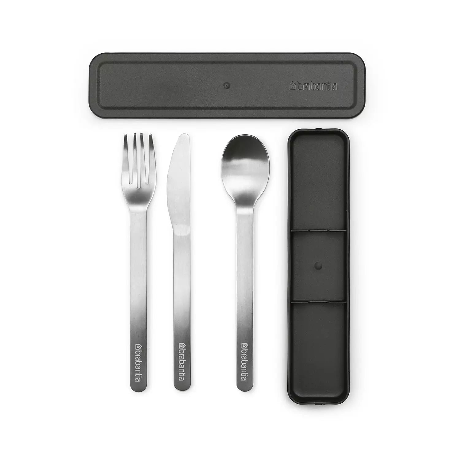 Premium 3-Piece Make & Take Cutlery Set - Knife, Fork & Spoon - Dark Grey - Perfect for Camping, Picnics & Outdoor Dining