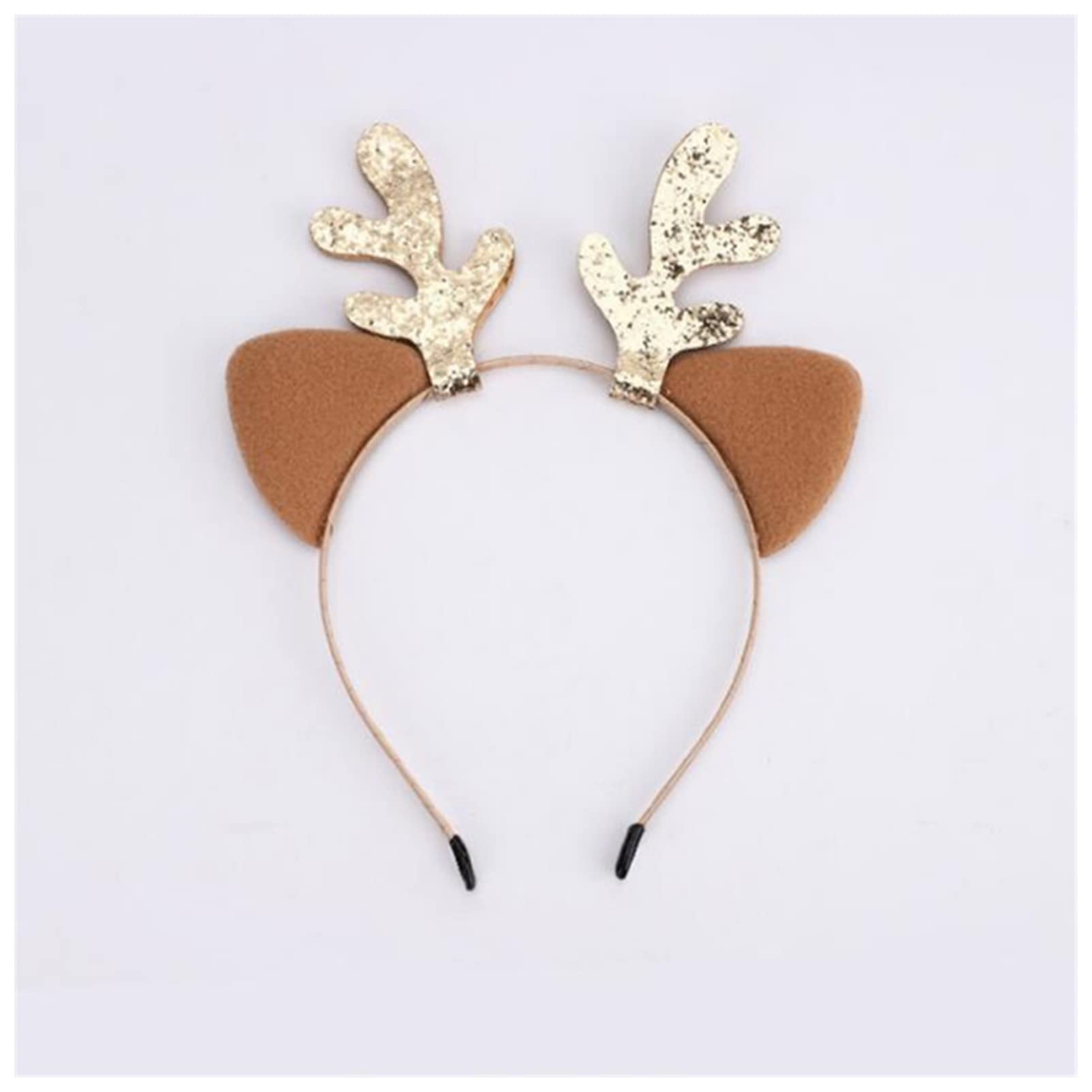 Christmas Deer Antler Hair Bands for Women - Stretchable Elastic Headbands, Festive Xmas Hair Accessories & Holiday Headwear (Khaki) - Perfect for Christmas Parties, Family Gatherings & Holiday Photos