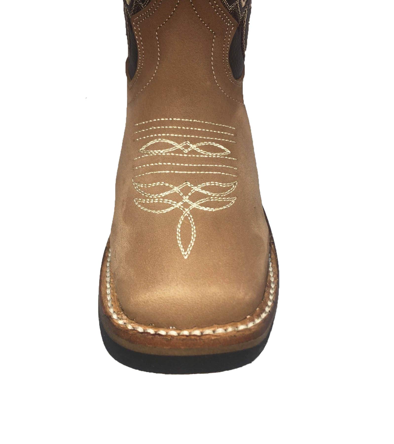 Women's Cowgirl Rodeo Boots - Genuine Leather Square Toe Western Boots in Honey Brown | Perfect for Country Dancing, Rodeo Events & Western Fashion