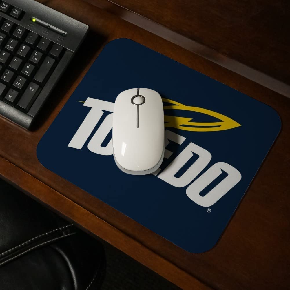 University of Toledo Rockets Logo Low Profile Gaming Mouse Pad - Non-Slip Rubber Base, Smooth Surface for PC, Laptop & Office Use - Perfect for Gamers, Students & Professionals