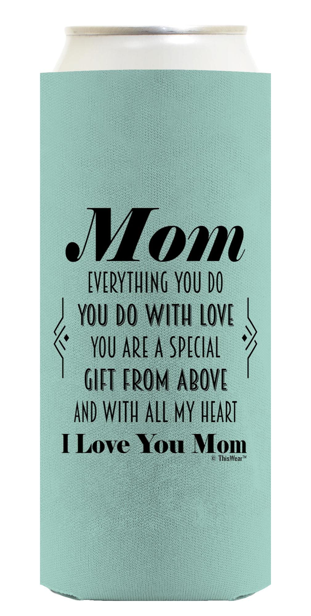 Inspirational Mom Gifts for Women - 48-Pack Ultra Slim Can Coolers with 'You Are A Gift From Above' Poem - Perfect for Mother's Day, Birthday & Appreciation Gifts