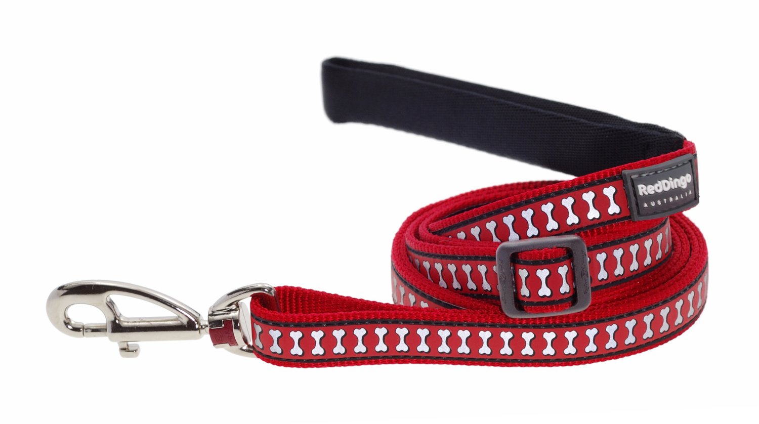 Red Dingo Reflective Safety Dog Leash for Small Dogs - High Visibility Walking Lead for Nighttime & Low Light Conditions - Perfect for Evening Walks, Jogging & Outdoor Adventures