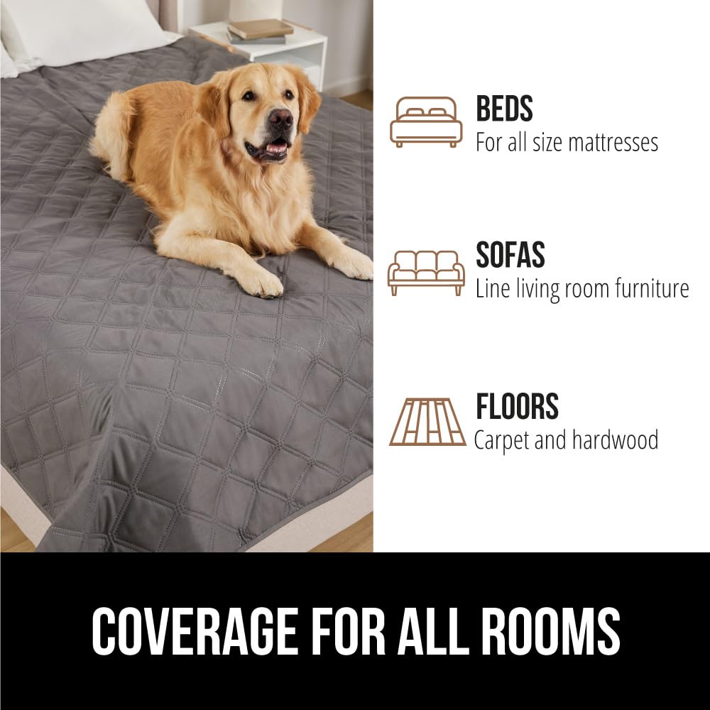 Waterproof Dog Bed Cover - Tear & Slip Resistant for Sofa, Crate & Car - 30x70 Charcoal - Perfect for Pets at Home & Travel