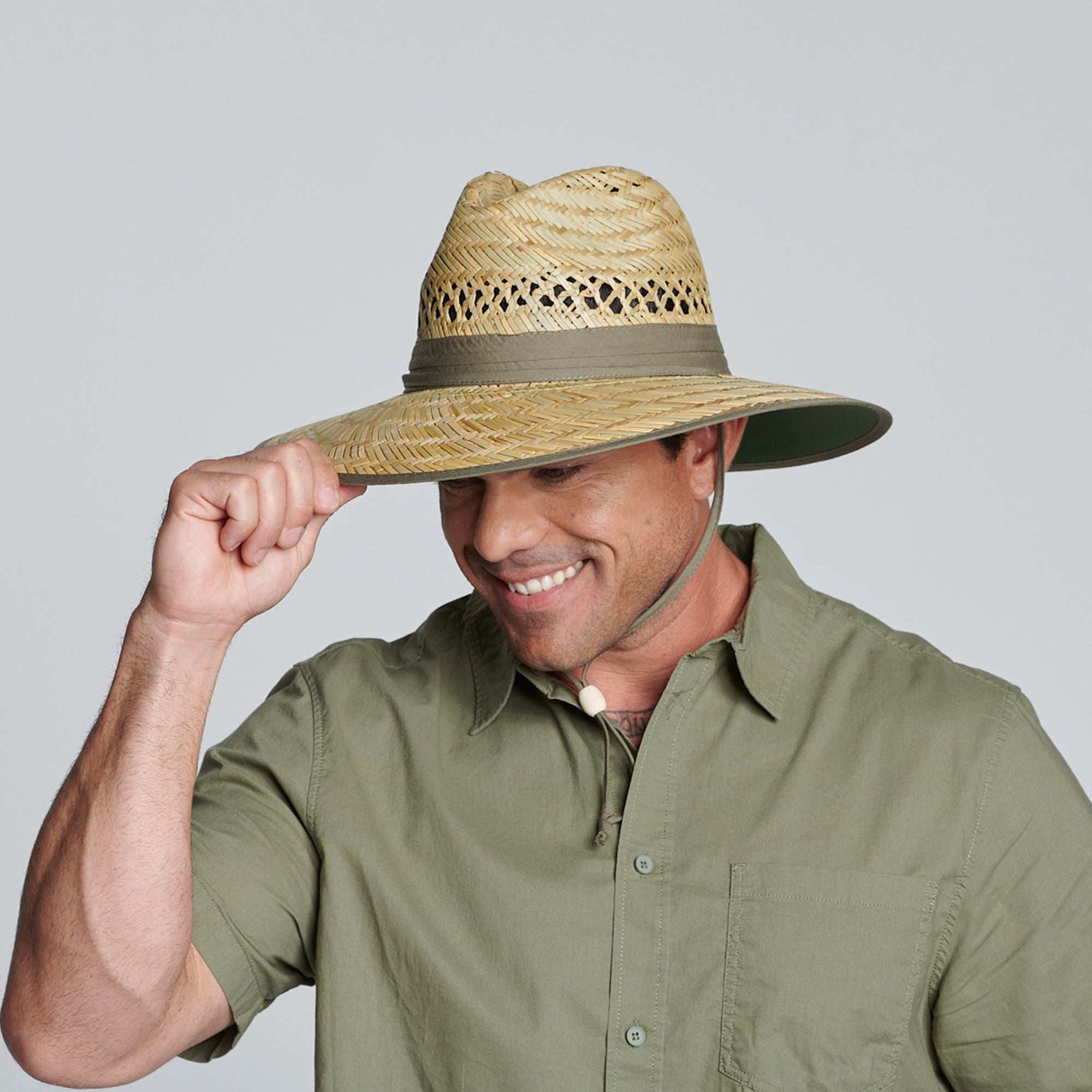 Men's Rush Straw Outback Hat - Lightweight & Breathable Summer Sun Hat for Outdoor Activities, Fishing, Hiking, and Beach Vacations