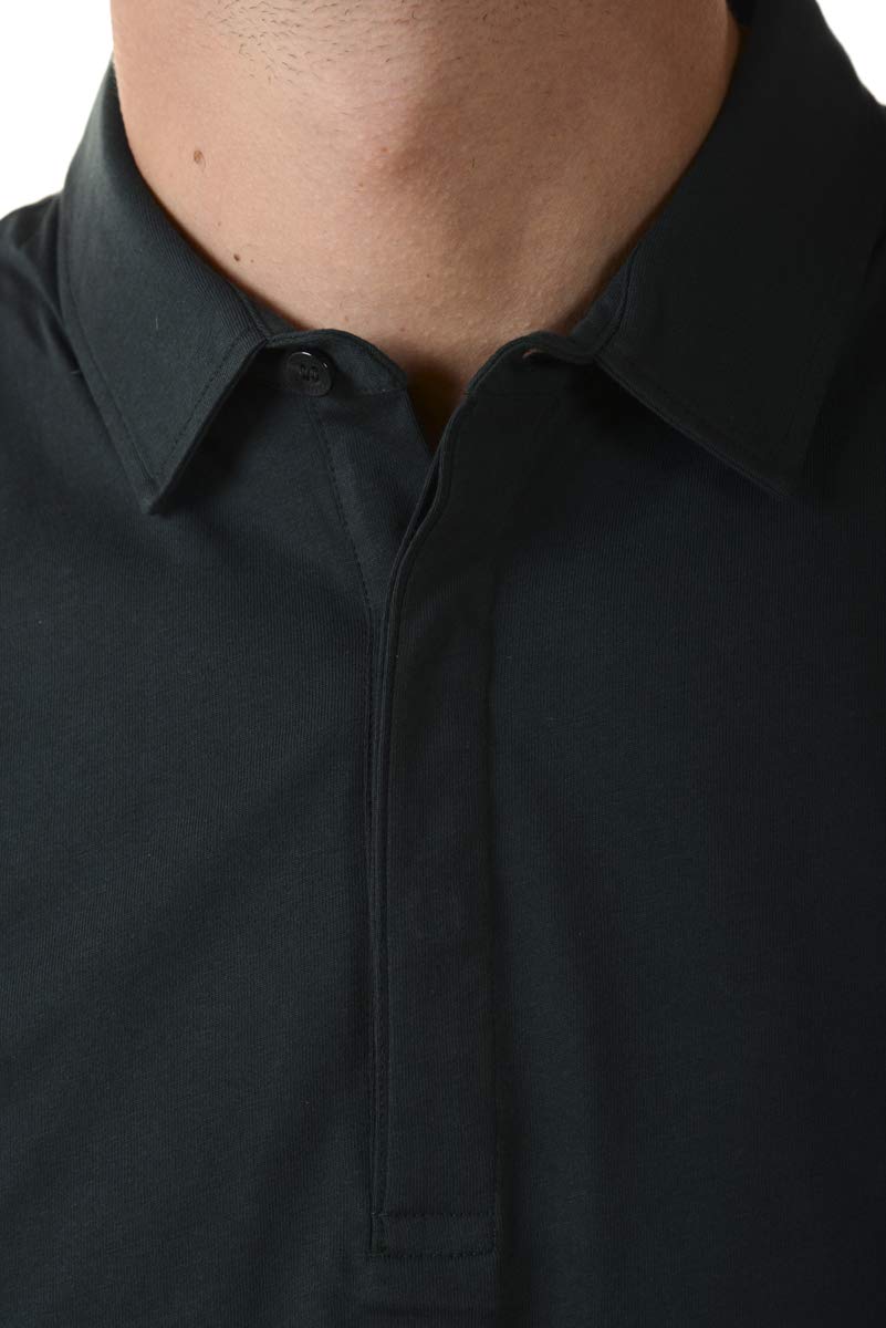 Versace Collection Men's 100% Cotton Logo Polo Shirt with Button Collar in Green (V800753BVJ00413) - Perfect for Casual Wear, Office Outfits & Summer Fashion