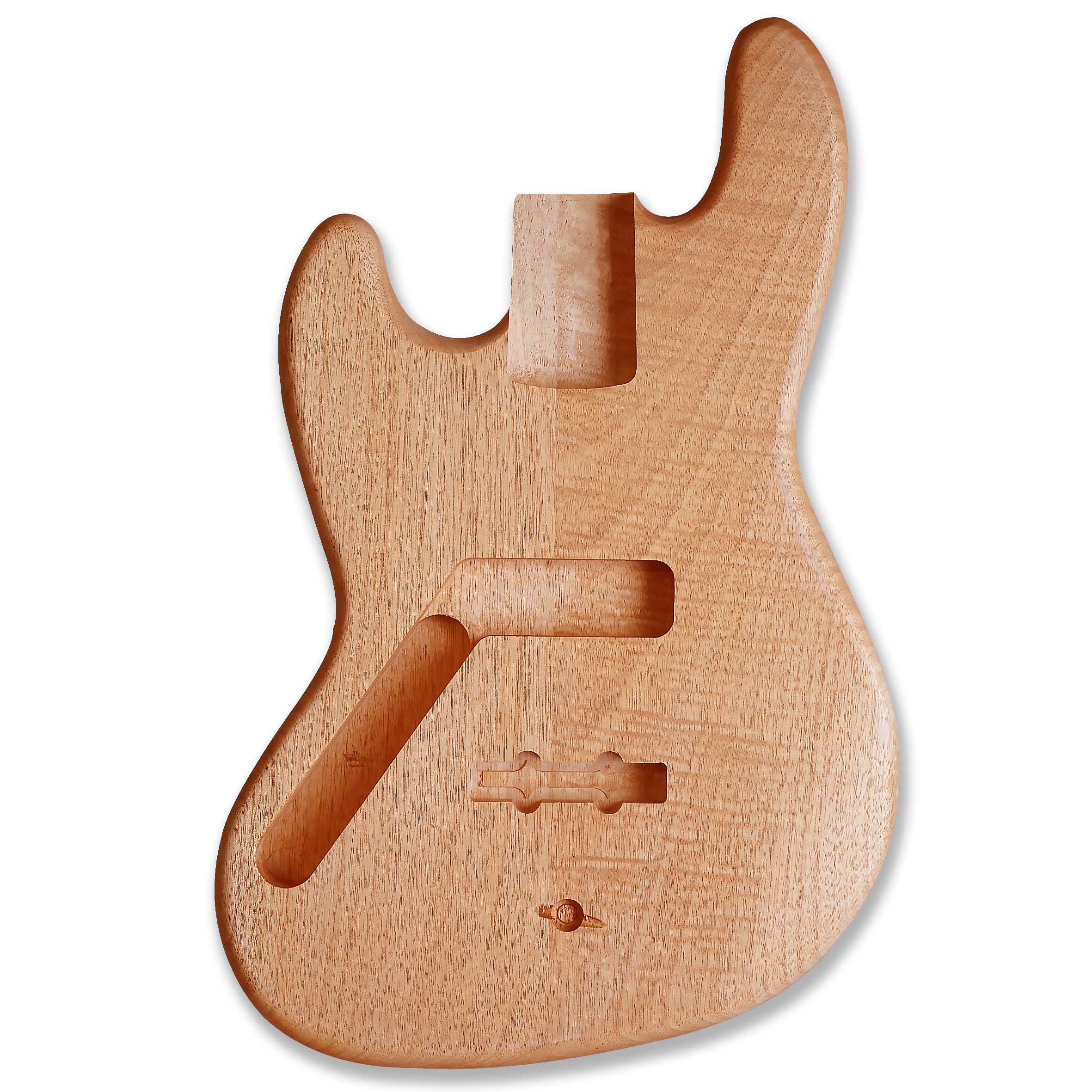 Left-Handed Unfinished JB Bass Guitar Body - Okoume Wood | DIY Electric Bass Guitar Kit for Musicians & Luthiers | Perfect for Custom Builds, Repairs & Home Studio Projects
