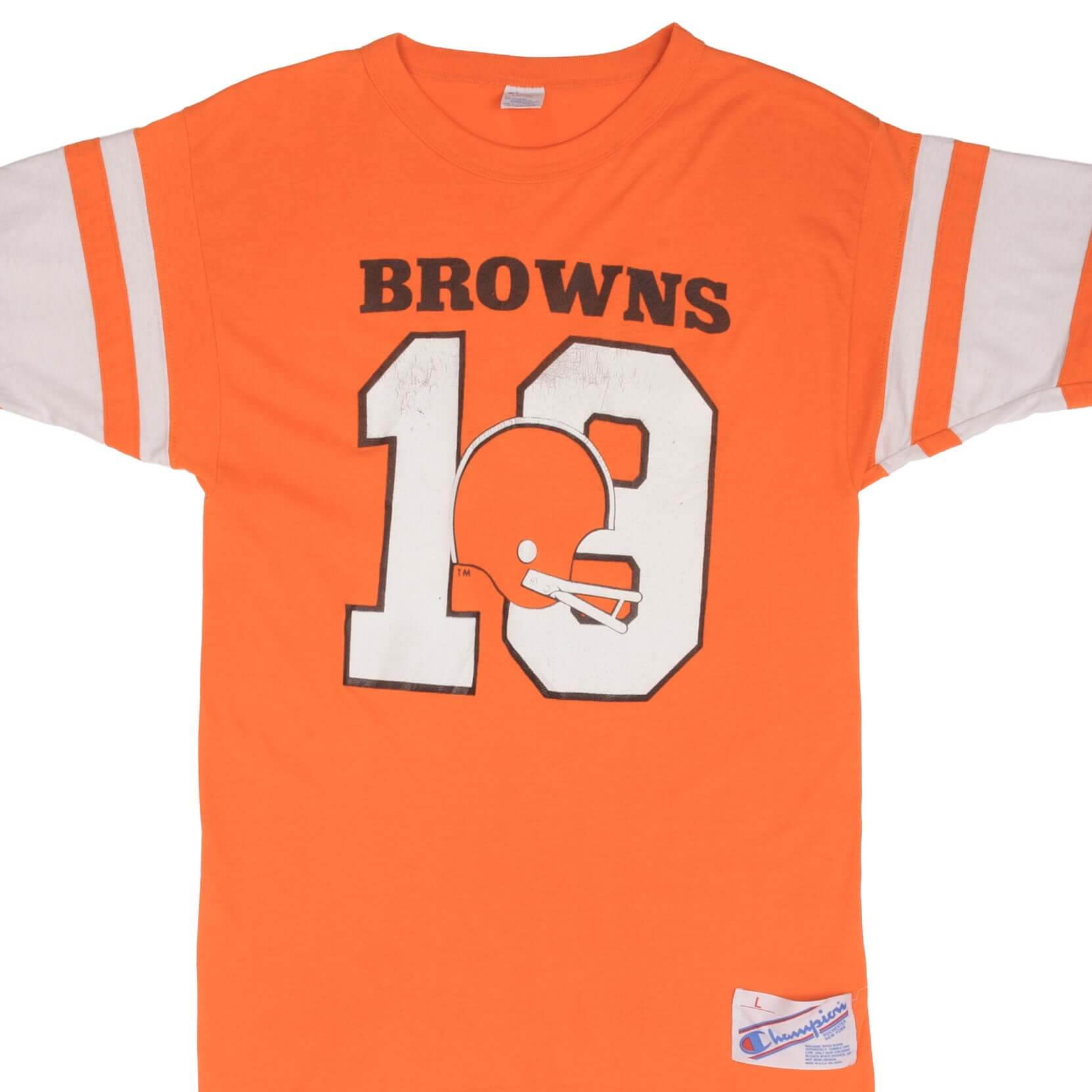 Vintage Champion NFL Cleveland Browns #19 Tee Shirt - 1980s Retro Football Jersey, Small Size, Made in USA - Perfect for Game Day, Sports Fans & Vintage Collectors