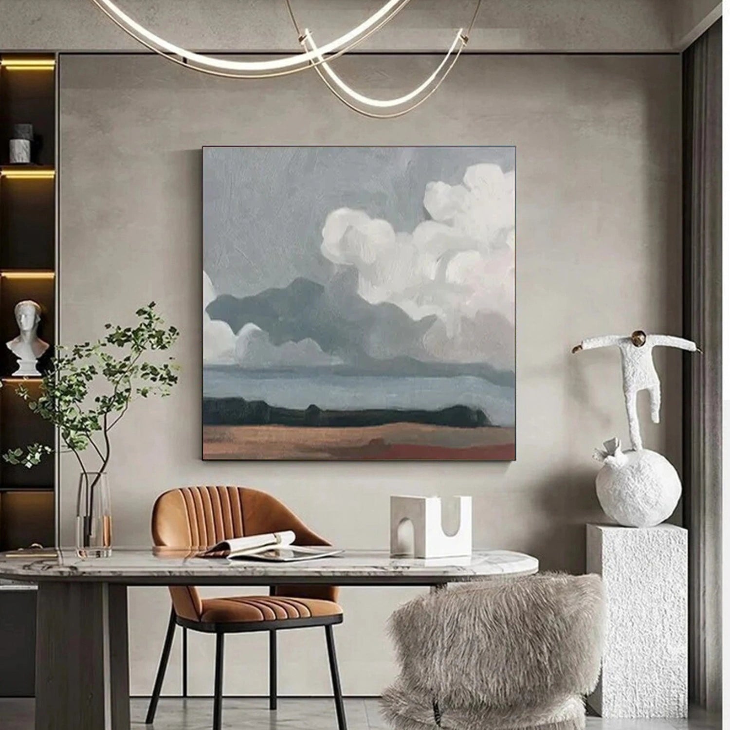 Abstract Painting #AB 206 - Modern Wall Art for Living Room, Bedroom & Office Decor - Handmade Canvas Artwork