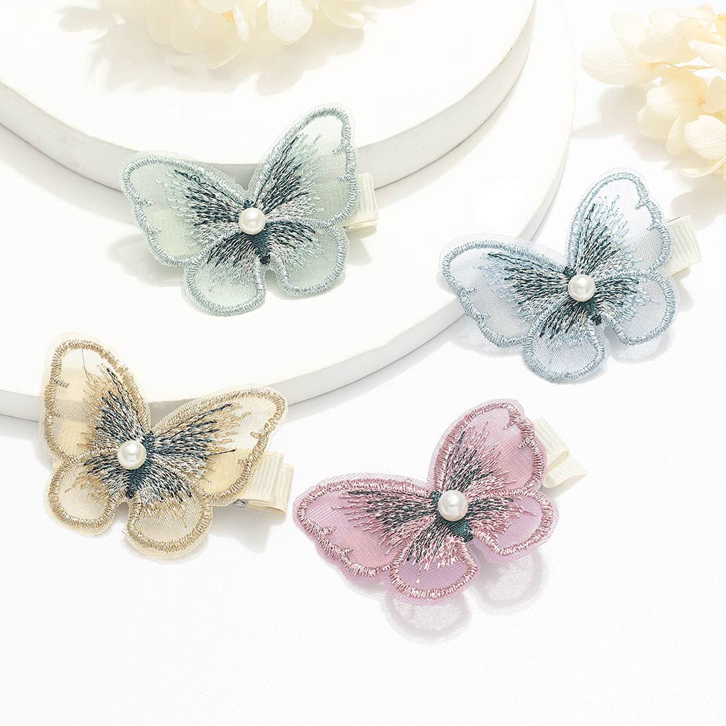 Bartosi Butterfly Hair Clips for Women & Girls - 8 Pack Wedding Hair Barrettes, Bridal Hair Pins, Elegant Hair Accessories for Brides, Parties & Special Occasions
