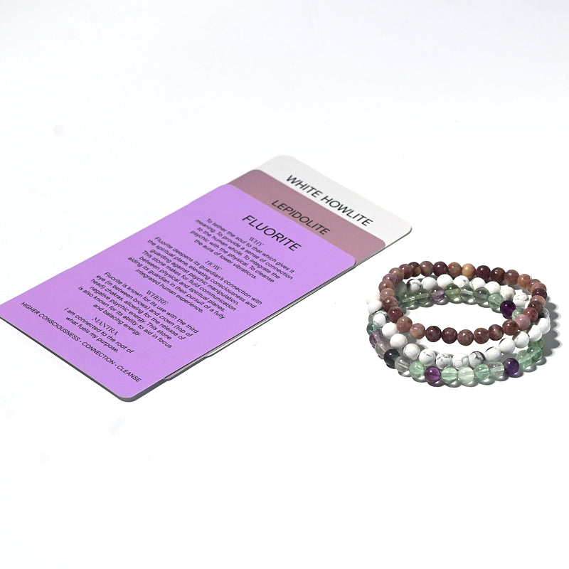 Calm Bracelet Trio Set - Anxiety Relief & Stress Reduction Jewelry for Women - Perfect for Meditation, Yoga, and Daily Wear