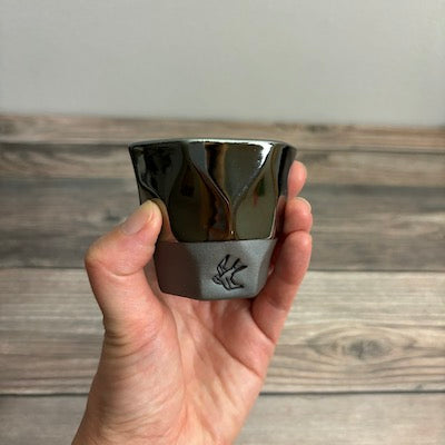 Premium Platinum Blue Sake Cup - Handcrafted Japanese Ceramic Drinking Cup for Sake, Wine & Tea - Perfect for Gifts, Dining & Traditional Japanese Cuisine