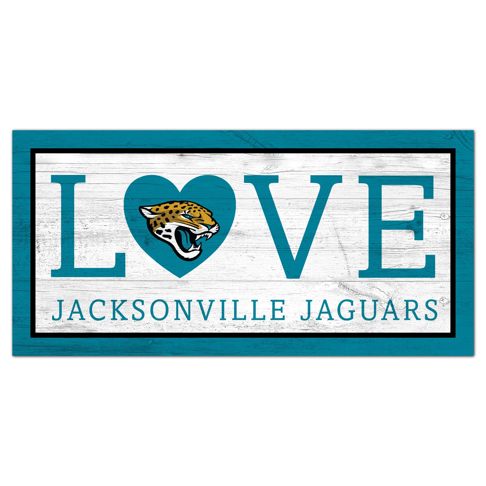 Fan Creations NFL 6'' x 12'' Team Love Sign - Wooden Home Decor for Football Fans, Perfect for Game Room, Man Cave, or Sports Themed Party Decorations