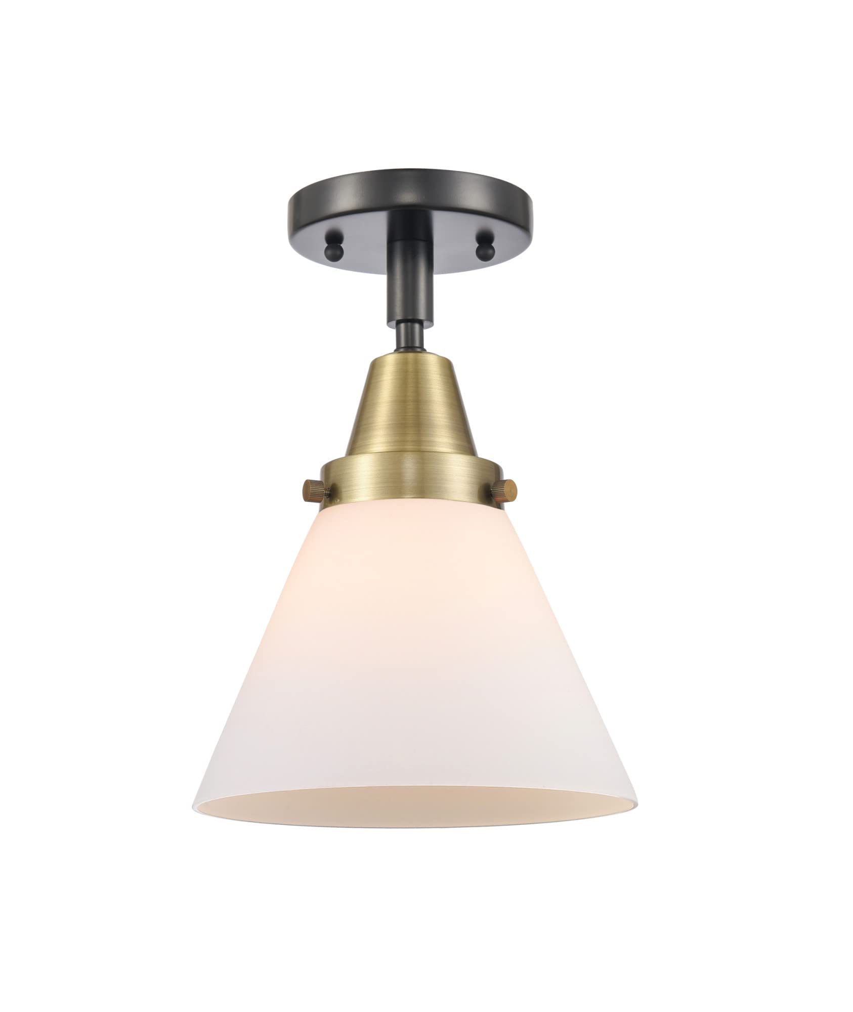 Franklin Restoration Collection 447-1C-BAB-G41 Transitional One Light Flush Mount Ceiling Fixture - Antique Brass & Black Two-Tone Finish - Perfect for Hallway, Bedroom or Entryway Lighting