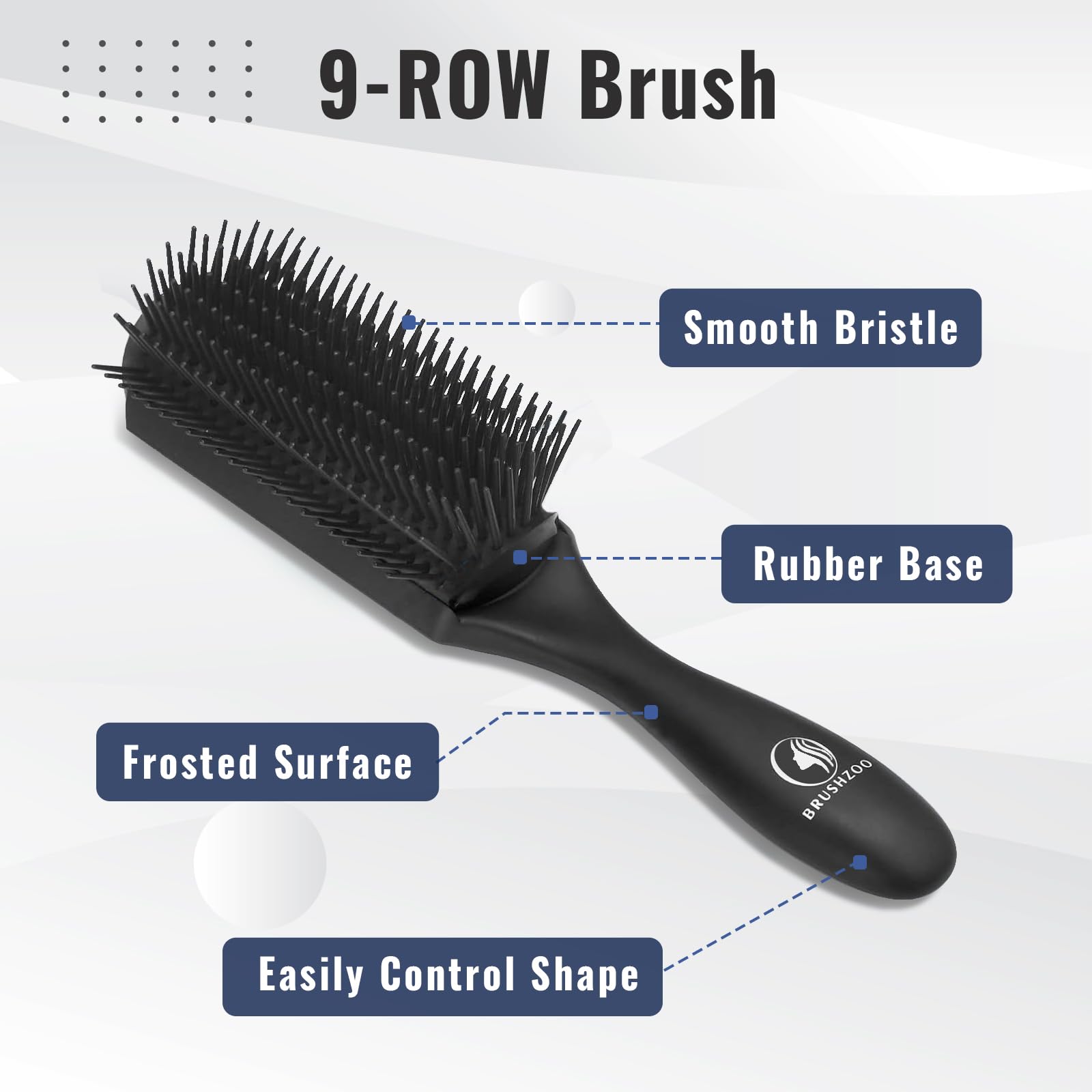 BRUSHZOO Hair Brush Set for Women, Men & Kids - Detangling Brush for Curly, Natural & 3/4abc Hair with Wide Tooth Comb & Spray Bottle | Perfect for Home, Travel & Salon Styling