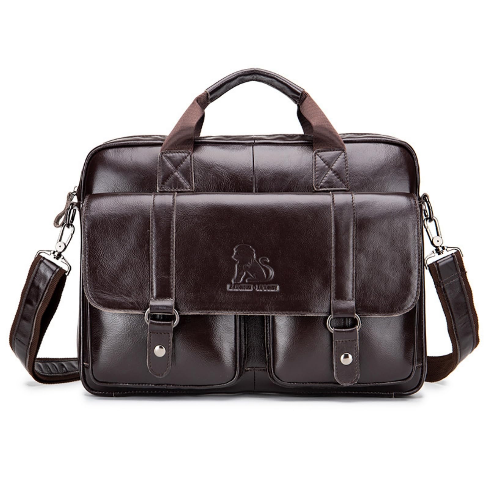 Vintage Men's Leather Crossbody Bag - Durable Business Travel Laptop Messenger Bag for Work, Large Capacity Shoulder Tote Bag - Perfect Gift for Husband, Office Commute & Weekend Getaways