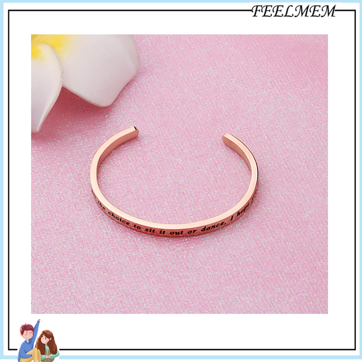 FEELMEM Dancer Bracelet - Inspirational Dance Cuff Bangle for Dance Teachers & Lovers - Perfect for Dance Classes, Performances & Special Occasions