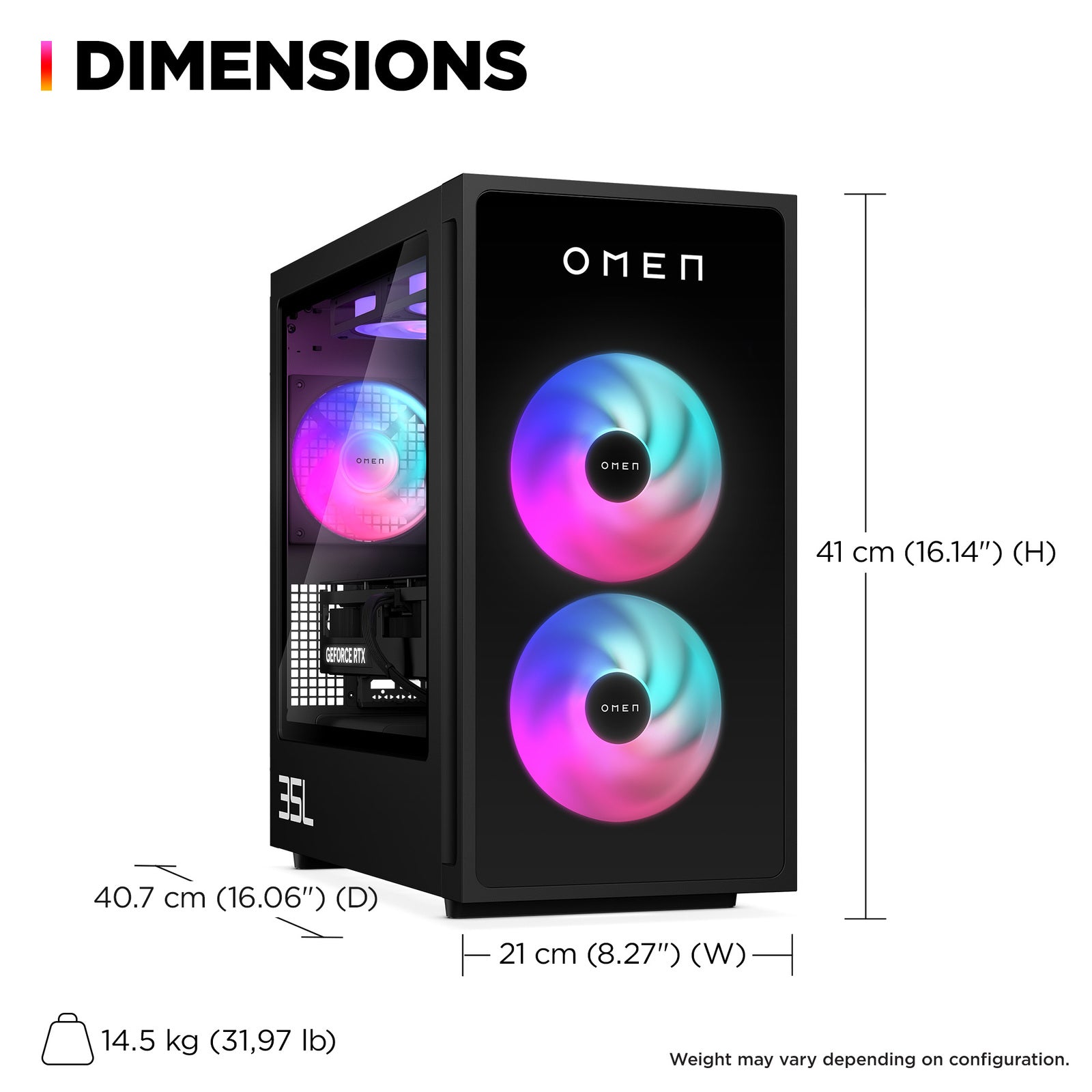 OMEN GT16-0066m Gaming Desktop PC - AMD Ryzen 7, 16GB RAM, 1TB SSD, NVIDIA GeForce RTX 4060, Windows 11 Home - Powerful Gaming & Streaming Computer for Esports & VR Gaming