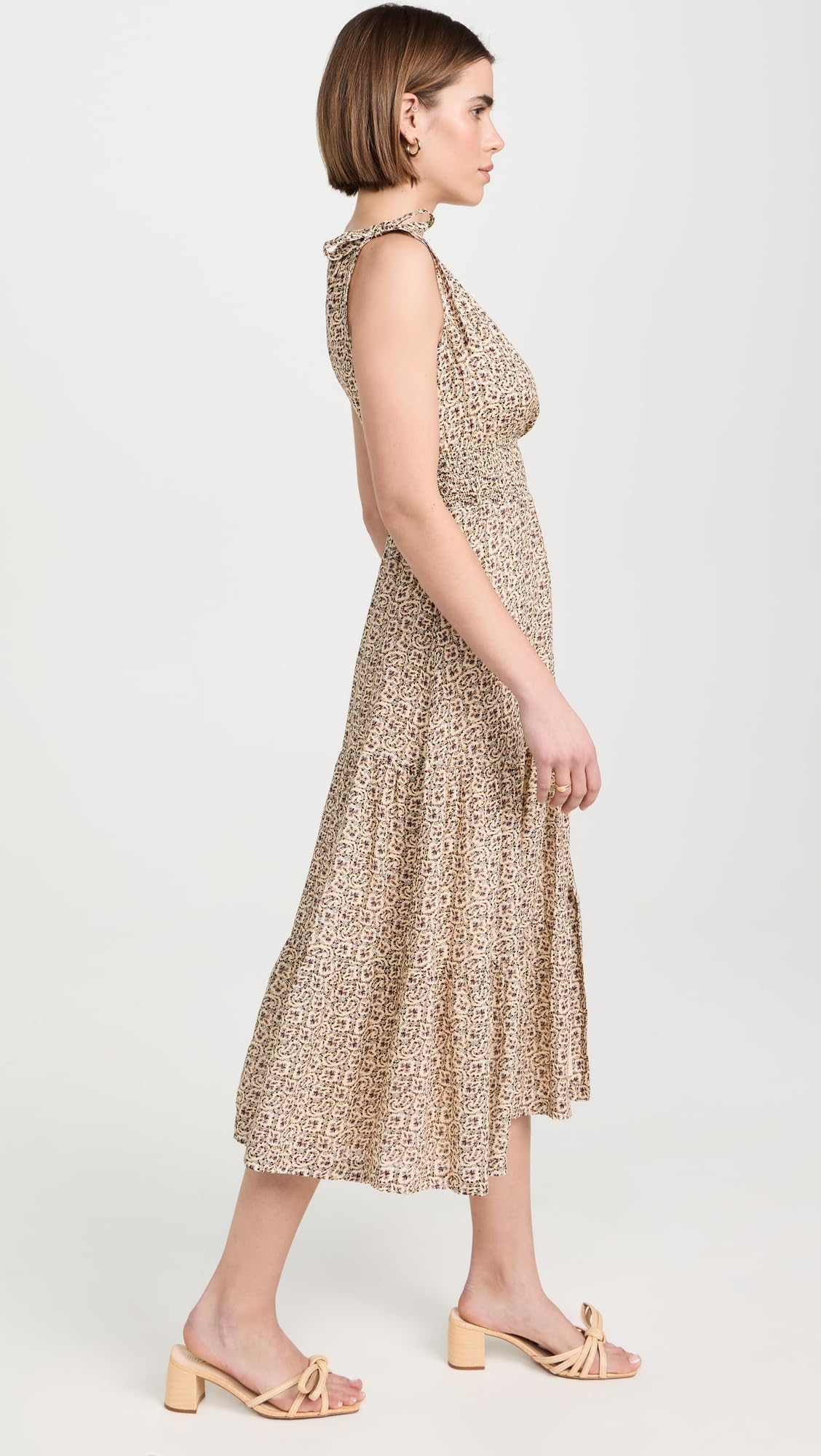 PAIGE Women's Karlissa Dress - Flowy Midi Dress with V-Neck & Ruffle Sleeves for Casual Wear, Date Night & Summer Outfits