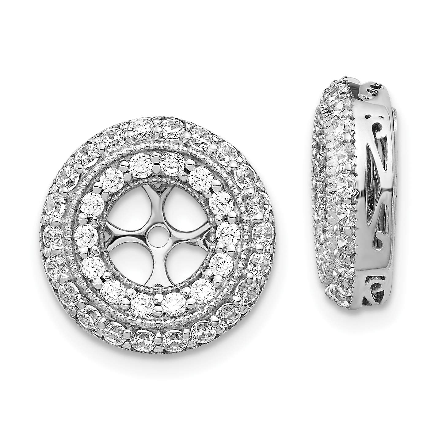 14K White Gold Fancy Diamond Earring Jackets - Elegant Wedding & Party Accessories
