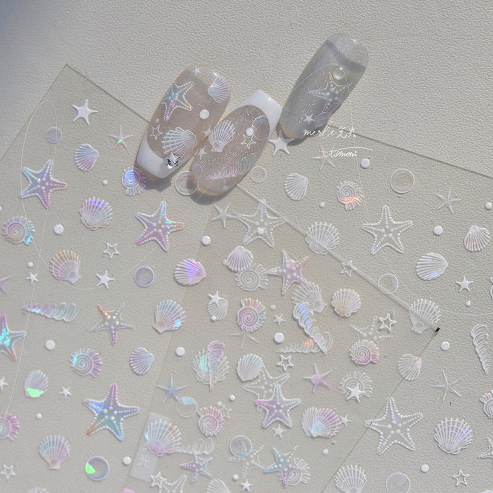Seashell Nail Stickers - Summer Nail Art Decals with Beautiful Shell Patterns | DIY Nail Decorations for Work, Vacation & Beach Parties