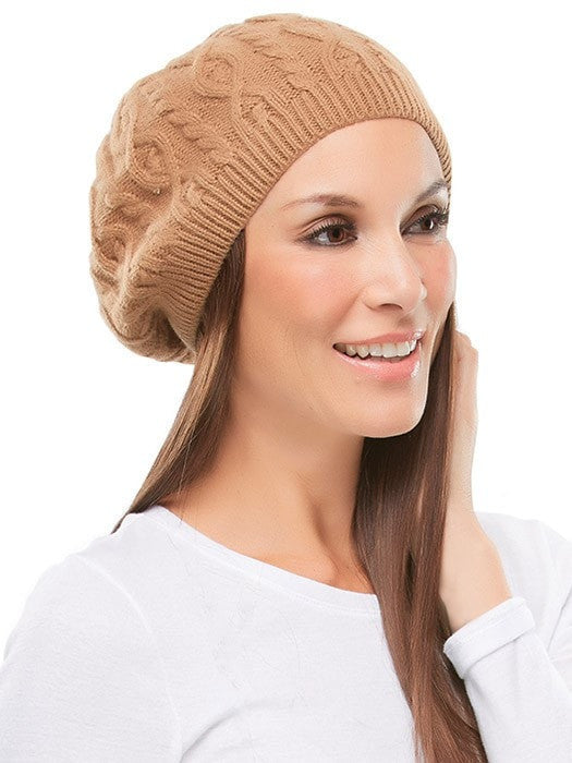 Chunky Cable Knit Beret Hat for Women - Soft Wool Winter Beanie with Classic Knit Pattern | Perfect for Cold Weather, Outdoor Activities & Fashion Accessories