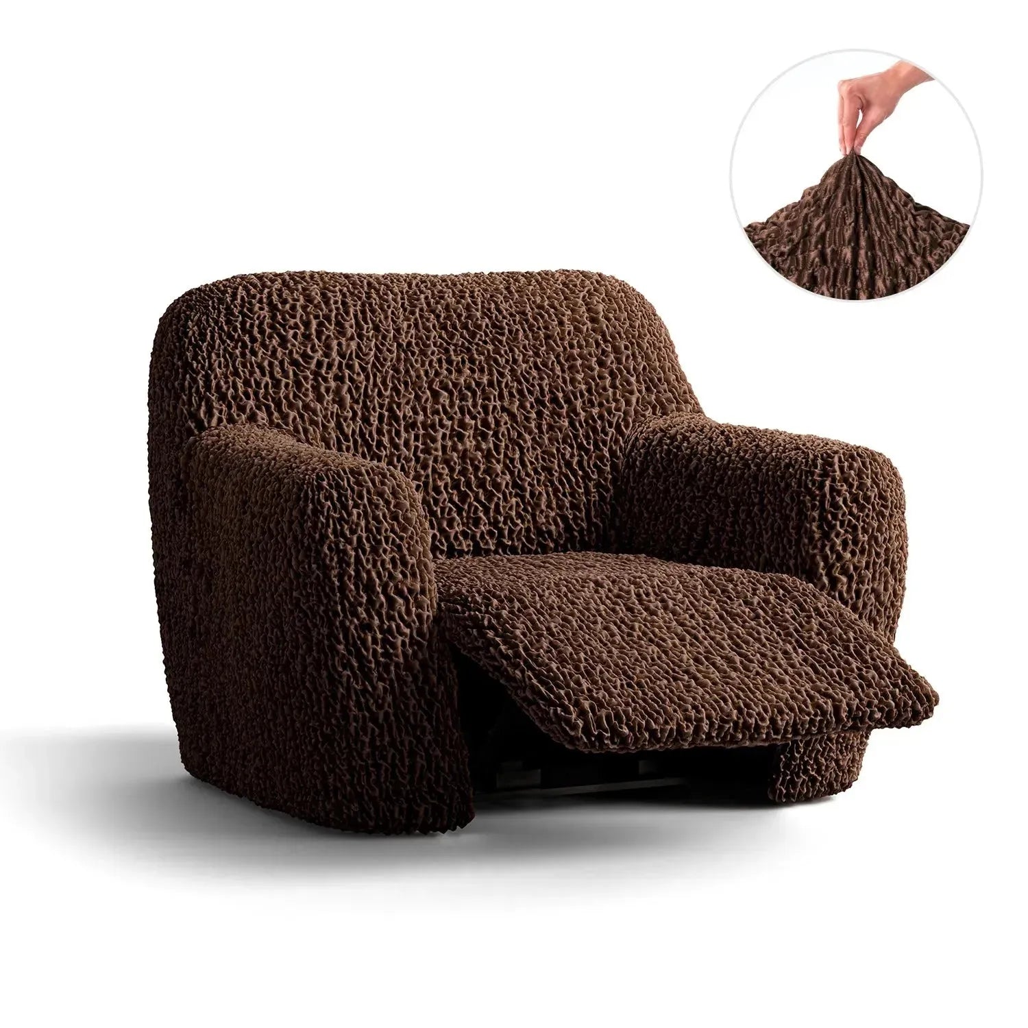 Goffrato Velvet Reclining Armchair Slipcover - Soft Stretch Furniture Protector for Living Room, Bedroom & Home Theater
