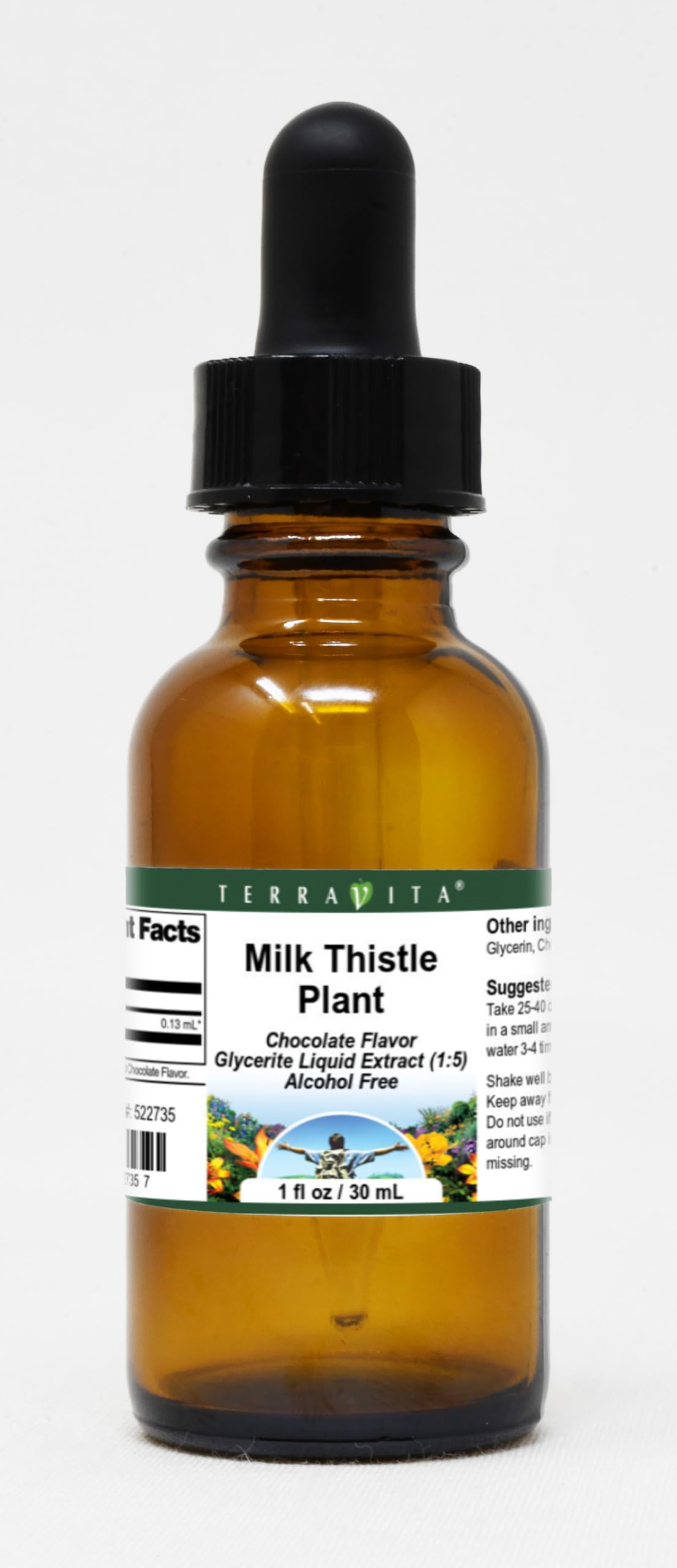 Organic Milk Thistle Extract Glycerite (1:5 Ratio) - Chocolate Flavor, 1 oz - Liver Support & Detox Supplement - Perfect for Daily Wellness & Herbal Tea Enhancer