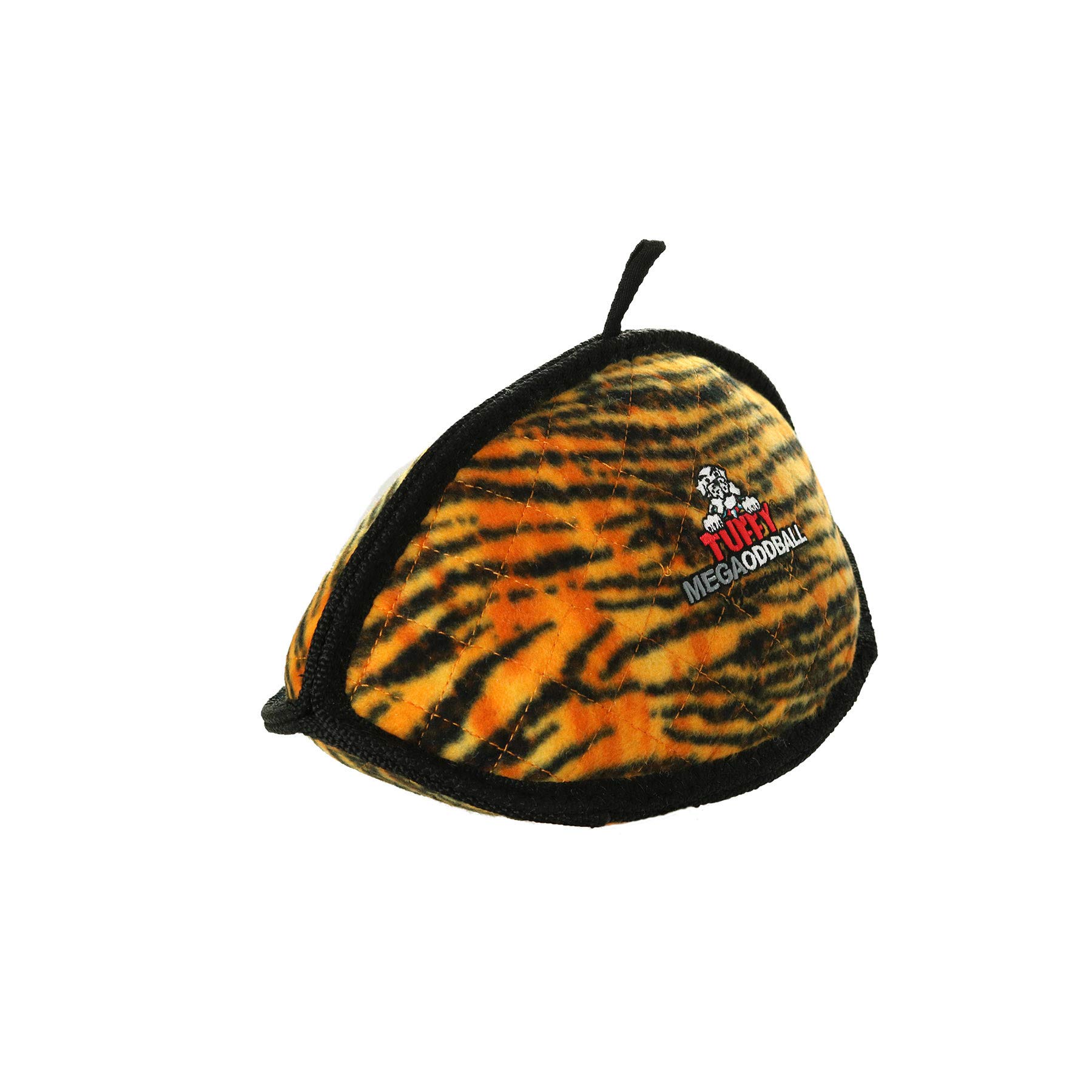 TUFFY - World's Toughest Soft Dog Toy - MEGA Odd Ball - No Squeakers - Multi-Layer Durable Design for Aggressive Chewers - Interactive Play (Tug, Toss & Fetch) - Machine Washable & Floats - Tiger Print 2-Pack - Perfect for Outdoor Play, Beach Trips & Water Fetch Games