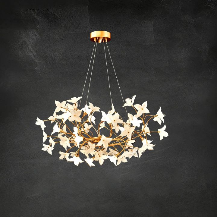 Elegant Begonia Chandelier for Living Room - Modern Crystal Ceiling Light Fixture for Dining Room, Bedroom & Home Decor