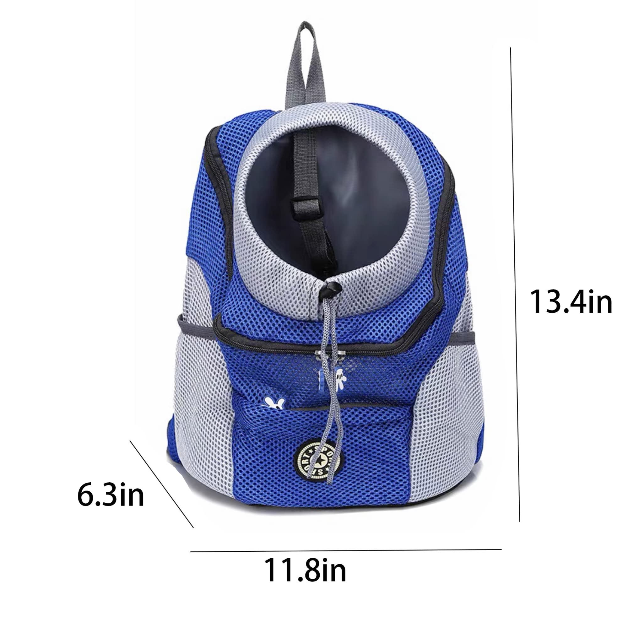 Breathable Dog Carrier Backpack - Front Pack Pet Carrier for Small Dogs, Cats & Rabbits | Lightweight & Comfortable for Travel, Hiking, Camping (Small, Blue) | Perfect for Outdoor Adventures & Daily Commutes