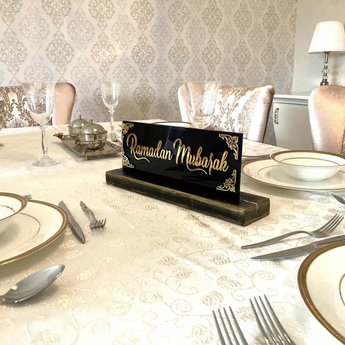 Ramadan Mubarak Dua for Iftar Glass Decor - Islamic Home Decor Gift for Ramadan - Perfect for Iftar Table, Eid Celebration & Muslim Home Decoration