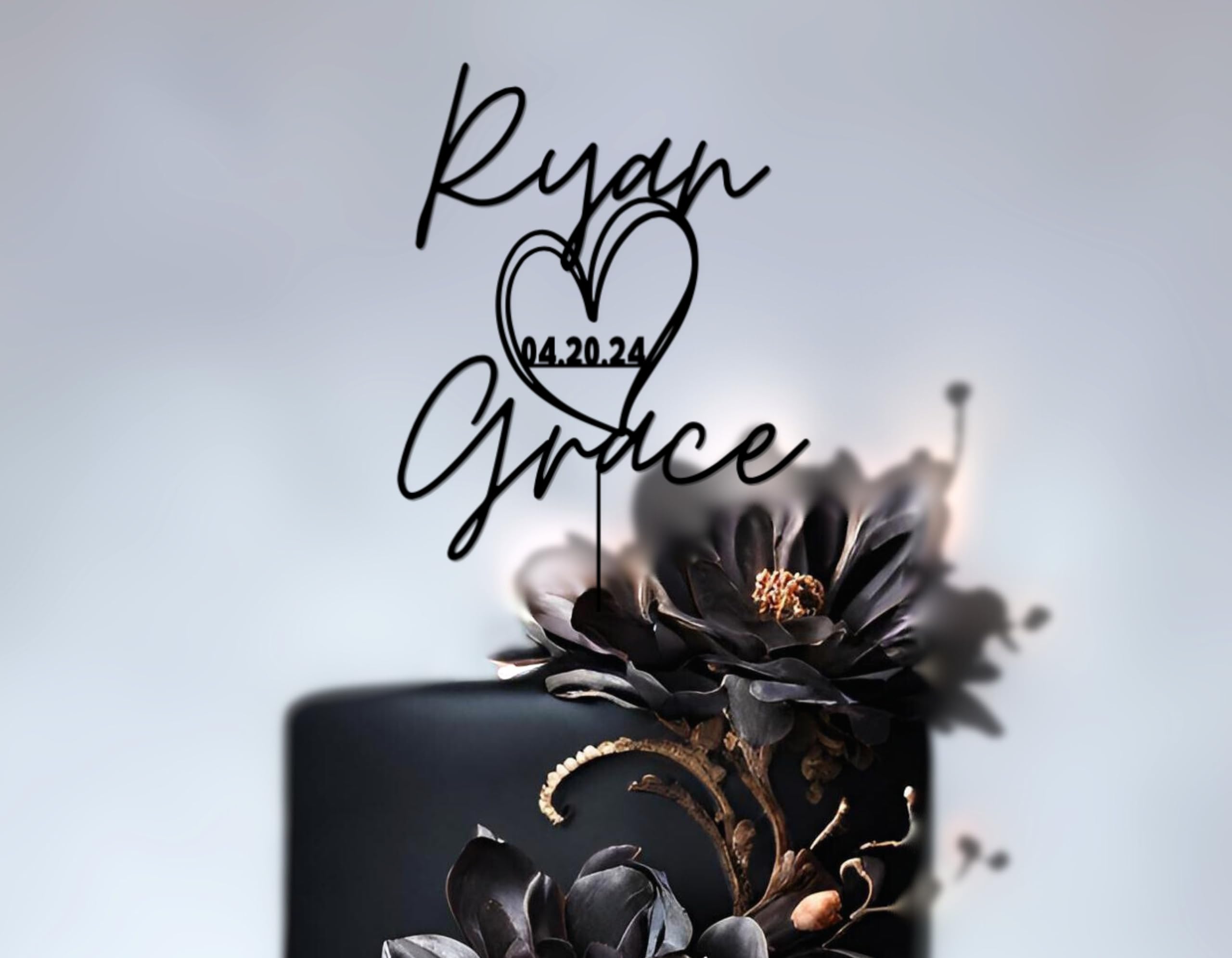 Personalized Wedding Cake Toppers - Custom Bride & Groom Name Cake Topper | Premium Baltic Birch Mr & Mrs Cake Decor | Anniversary & Engagement Party Decorations | Perfect for Weddings, Bridal Showers & Romantic Celebrations