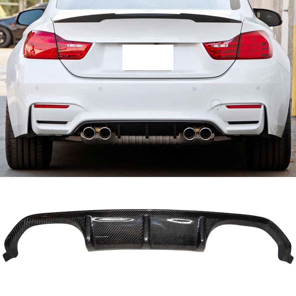IKON MOTORSPORTS Rear Diffuser for BMW F80 M3 & F82 M4 (2015-2020) - V-Style Carbon Fiber Bumper Lip Body Kit Replacement - Aggressive Styling & Enhanced Aerodynamics - Perfect for Track Days & Car Shows