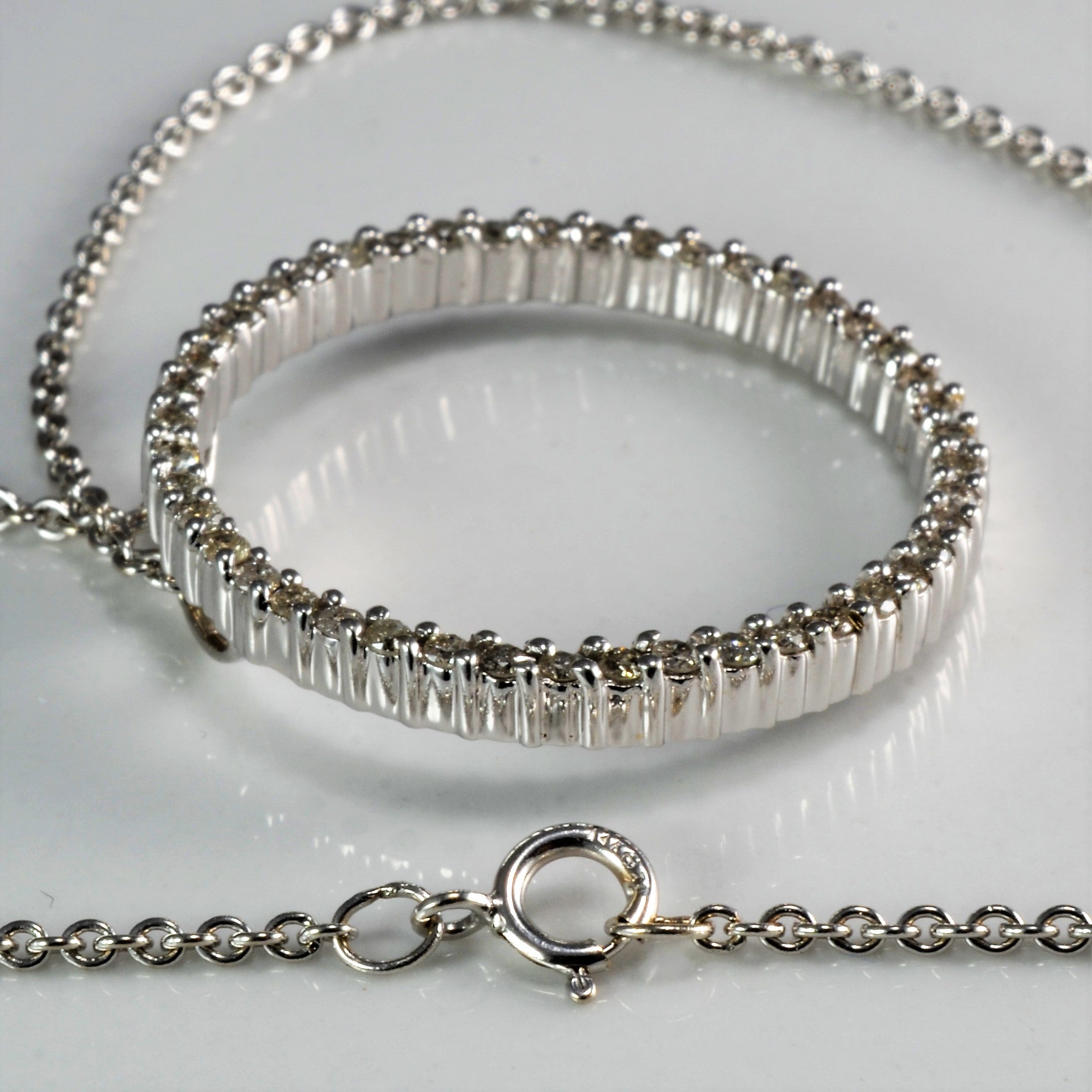 Diamond Circle Pendant Necklace - 0.27 Carat Total Weight, 18 Inch Sterling Silver Chain | Elegant Jewelry for Women, Perfect for Weddings, Anniversaries & Special Occasions