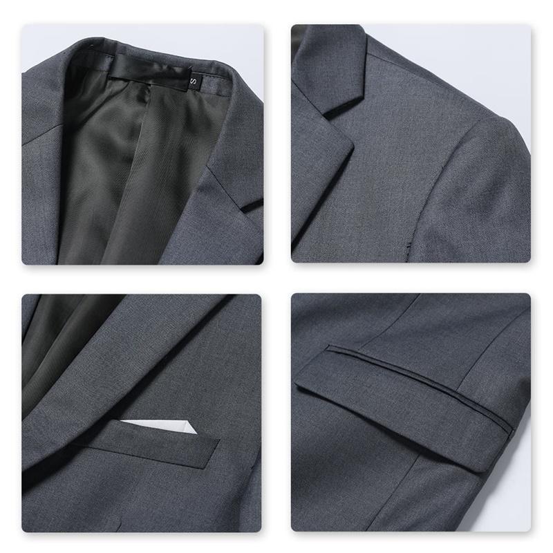 Premium Nardo Grey 3-Piece Slim Fit Men's Suit Set with Two-Button Jacket - Perfect for Business Meetings, Weddings & Formal Events