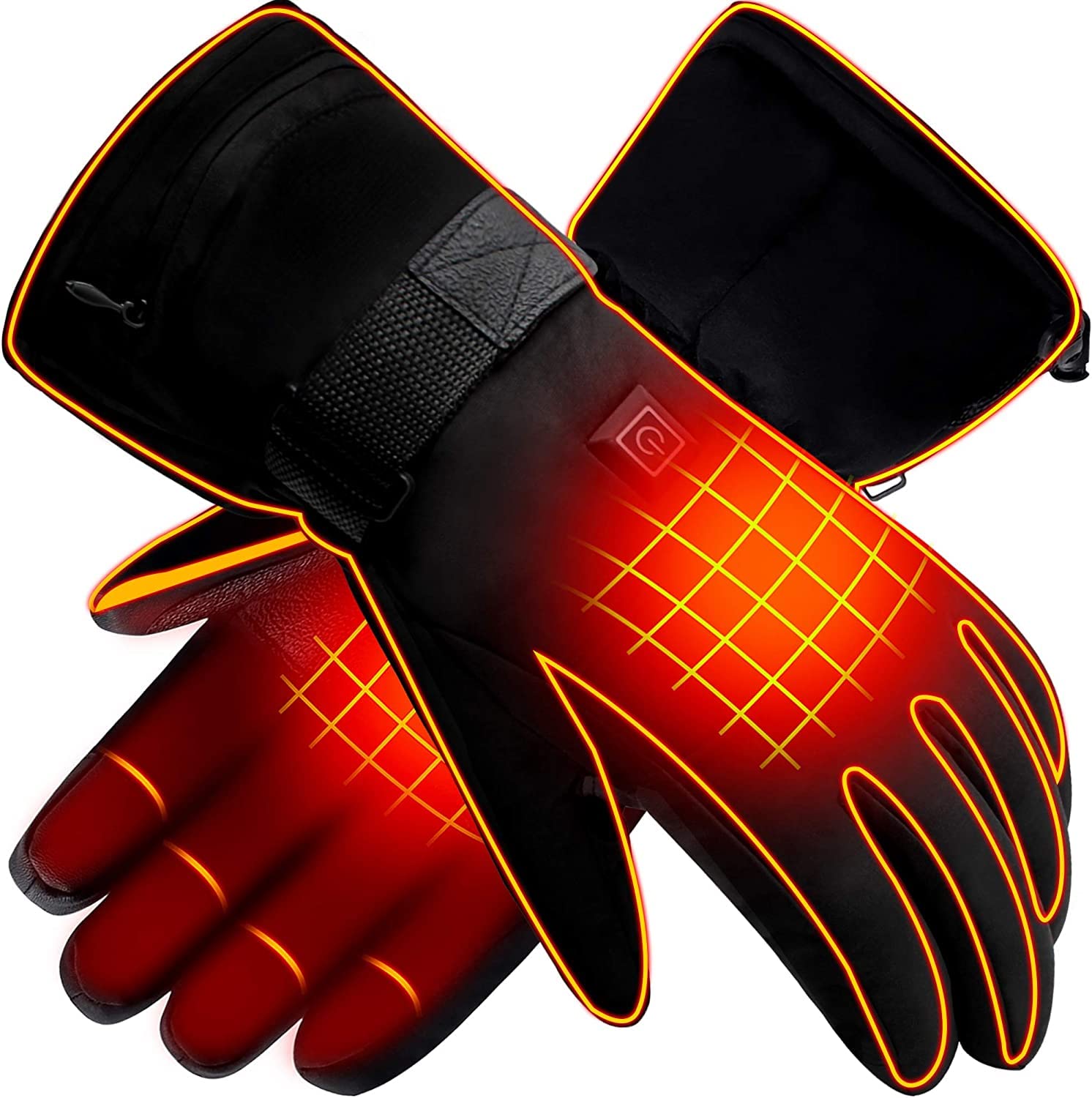 Rechargeable Battery Heated Gloves for Men & Women - Winter Electric Hand Warmers, Waterproof & Touchscreen Compatible - Perfect for Arthritis Relief, Skiing, Hunting, Fishing & Motorcycling - Stay Warm in Cold Weather Activities