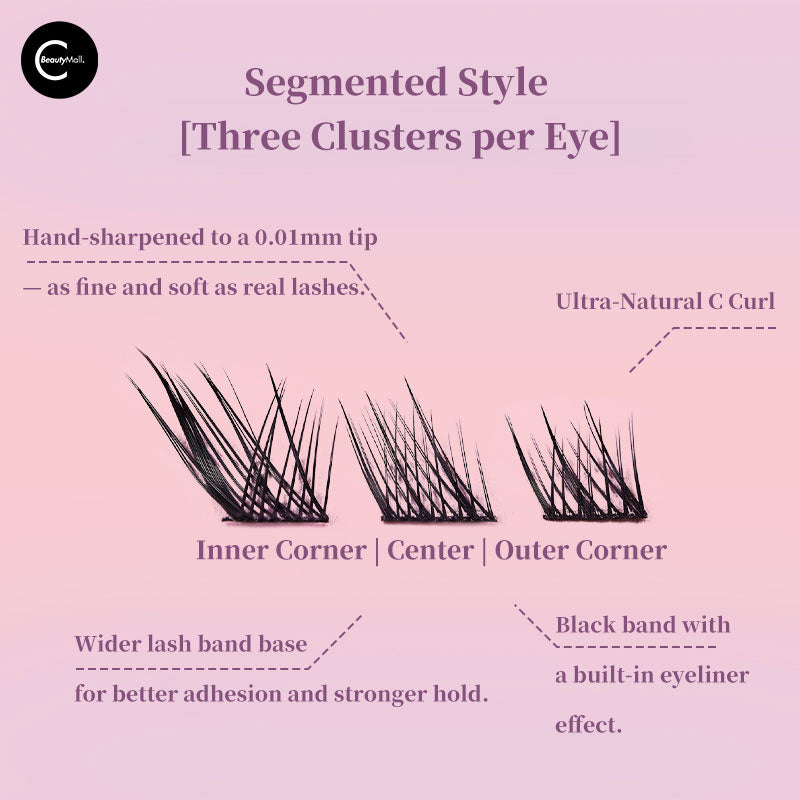 ANYCOCO Fox Eye Cluster Lashes - Natural Wispy False Eyelashes for Dramatic Volume & Length | Perfect for Parties, Weddings, and Everyday Glam