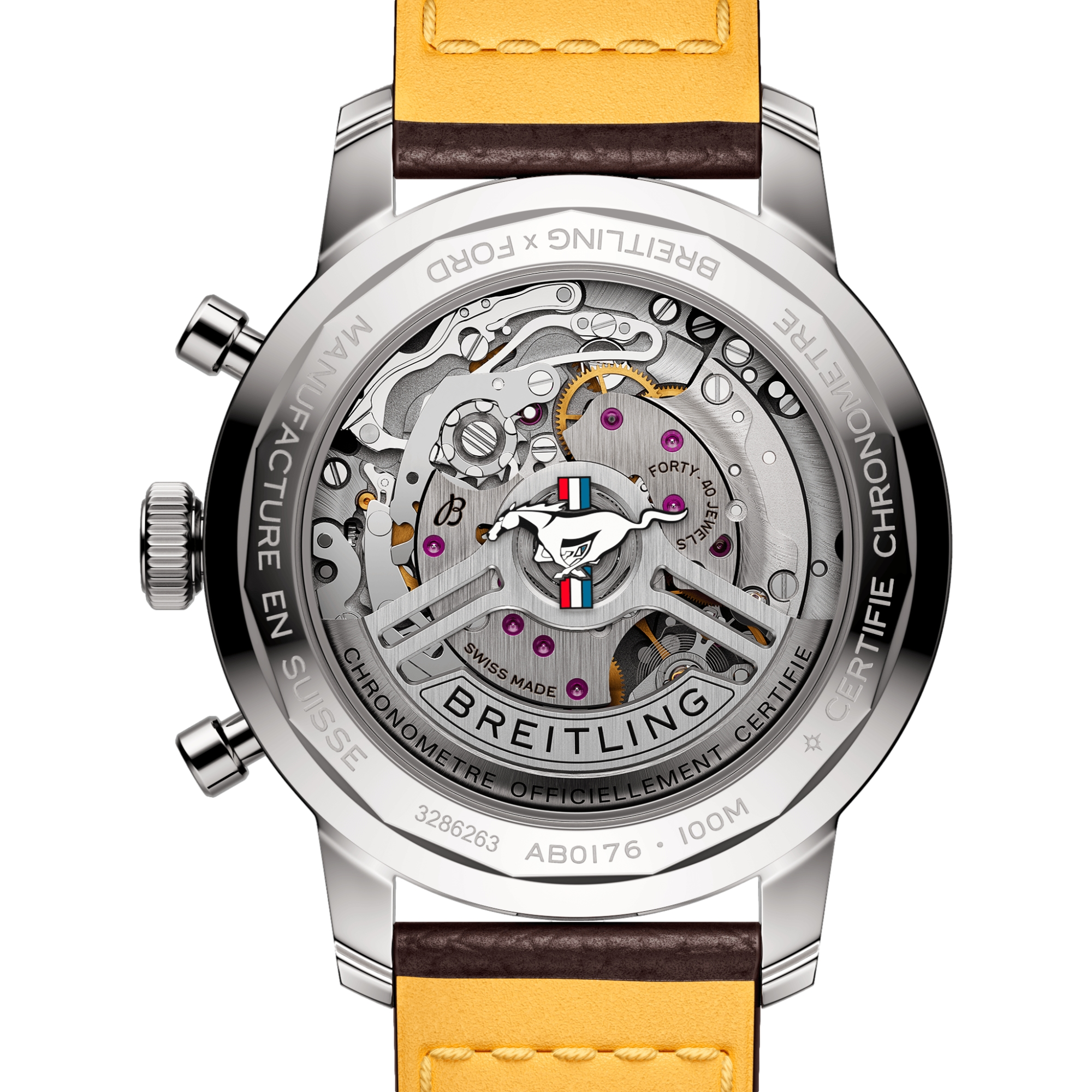 Top Time B01 Ford Mustang 41mm Green Dial Leather Strap Watch - Perfect for Racing Enthusiasts & Vintage Car Lovers