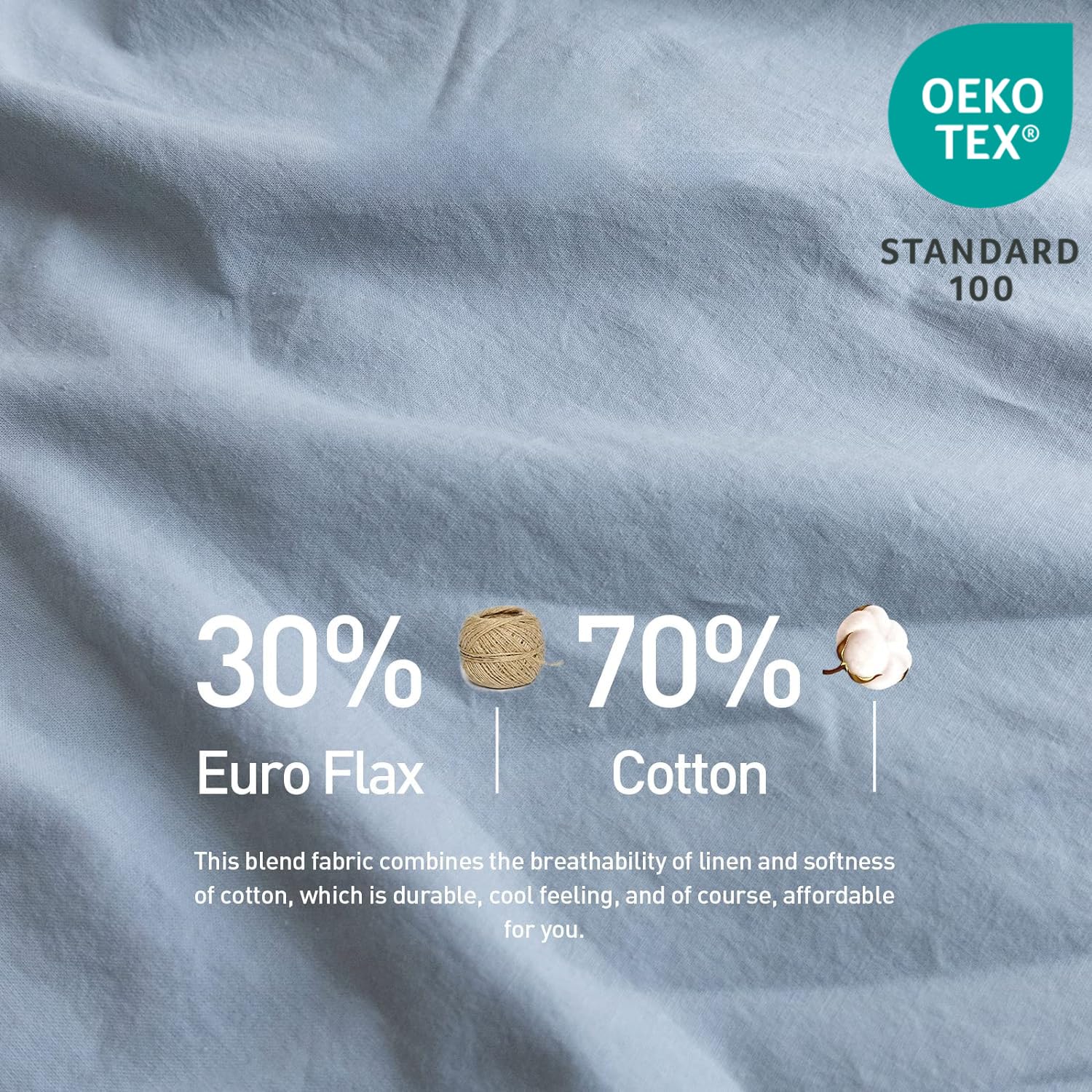 Premium Belgian Linen Sheet Set - 6 Piece (King Size) with 16