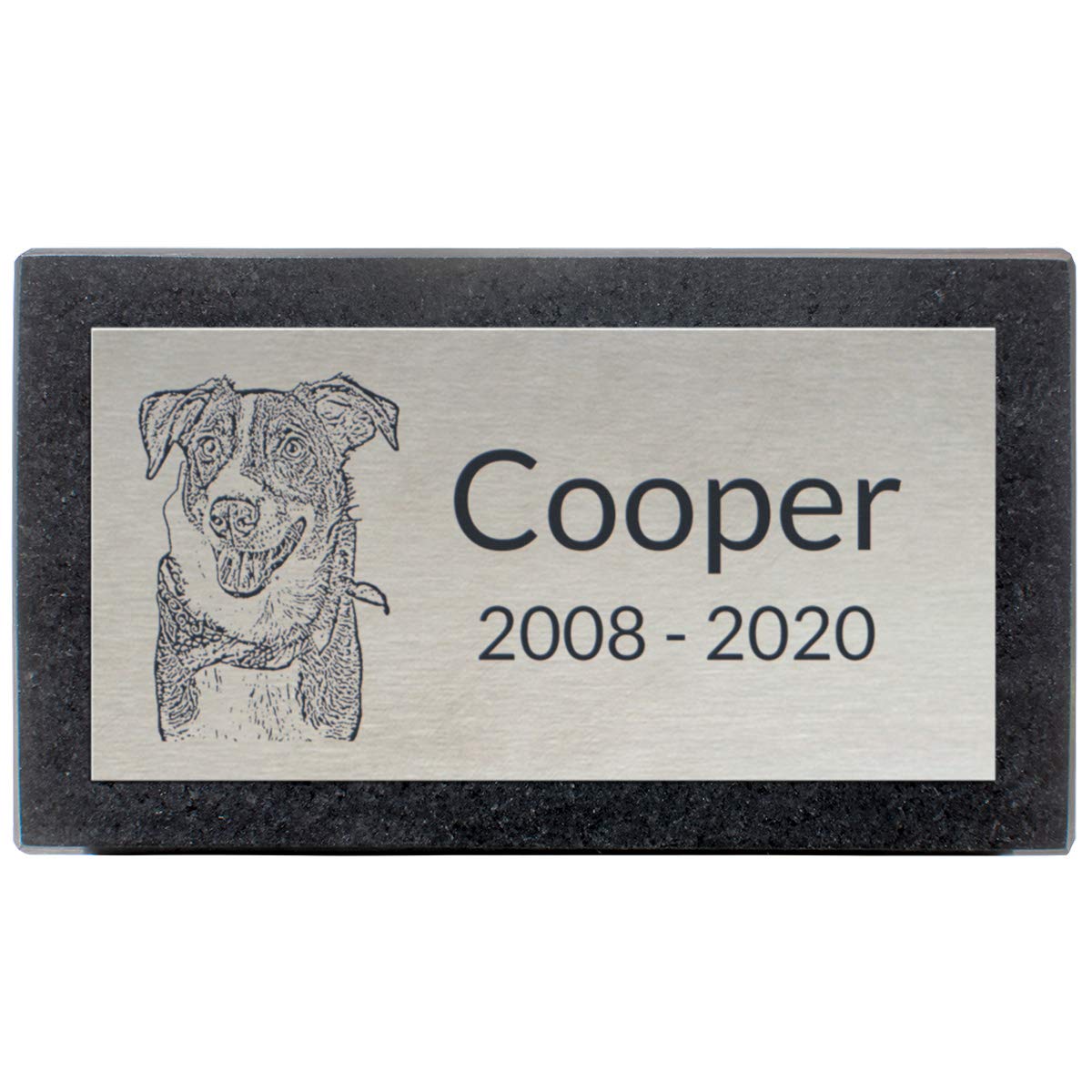 Premium Stainless Steel & Granite Memorial Headstone - Personalized Grave Markers for Loved Ones, Pets (Dogs, Cats) - 7