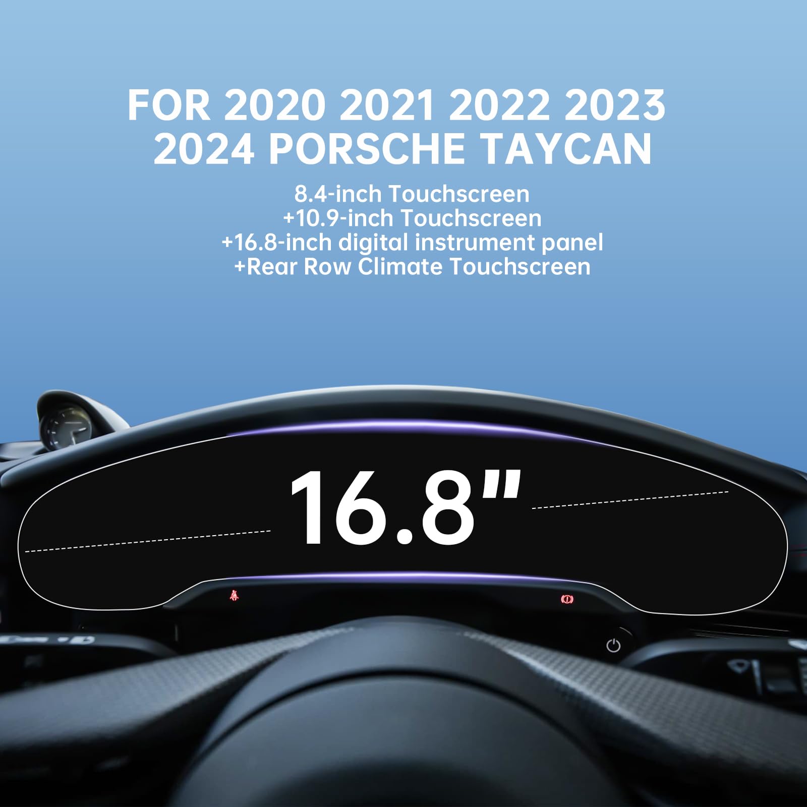 LUWU Porsche Taycan Touchscreen Protector - TPU Plastic Anti-Scratch Film for Front Climate Control Screen | Perfect for Daily Driving & Extreme Weather Protection