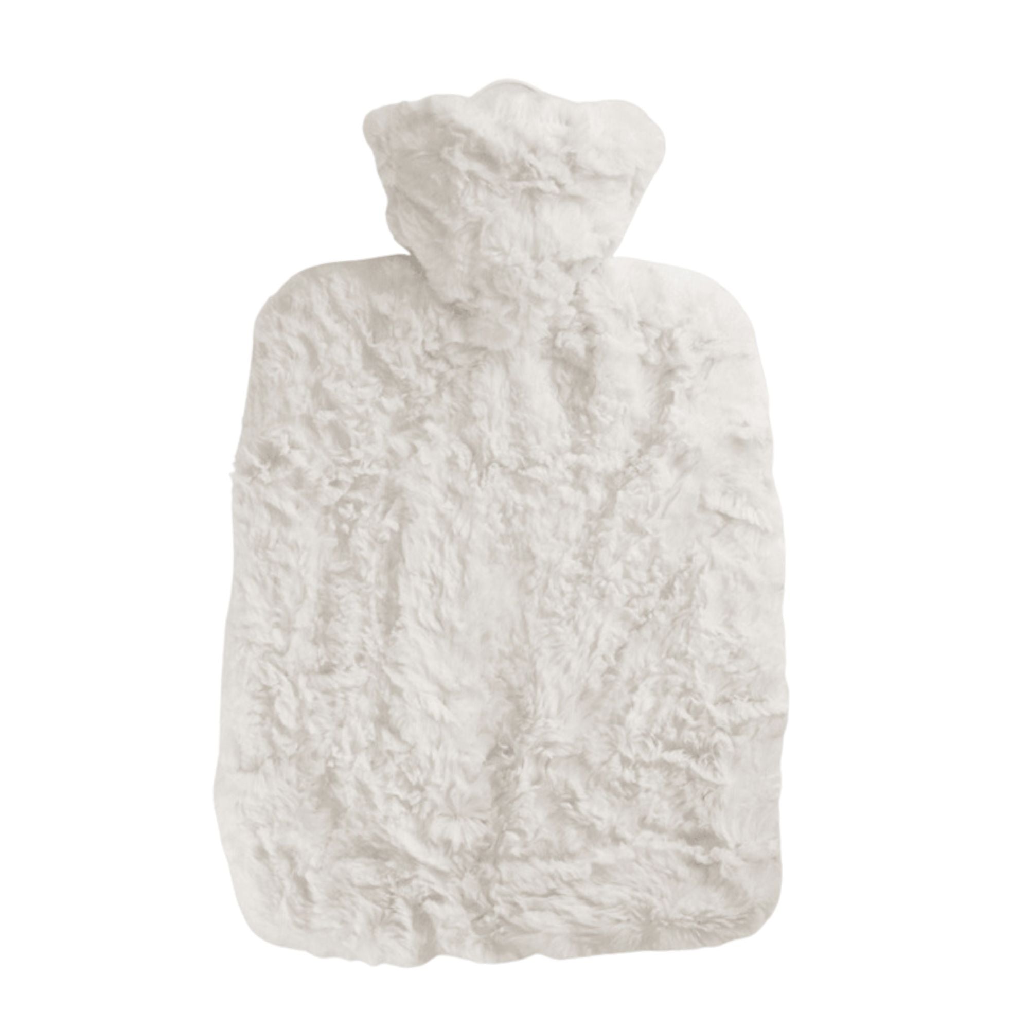 1.8L Hot Water Bottle with Soft White Faux Fur Cover - Rubber-Free, Leak-Proof for Pain Relief & Warmth - Perfect for Cold Nights, Period Cramps & Winter Comfort