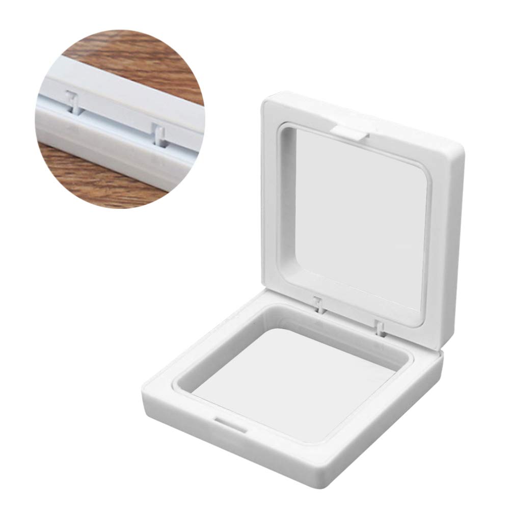 Cabilock 4-Piece Large Jewelry Display Case with Floating Tank - Premium White Jewelry Organizer Box for Necklaces, Rings & Earrings - Perfect for Wedding, Retail Store & Home Storage