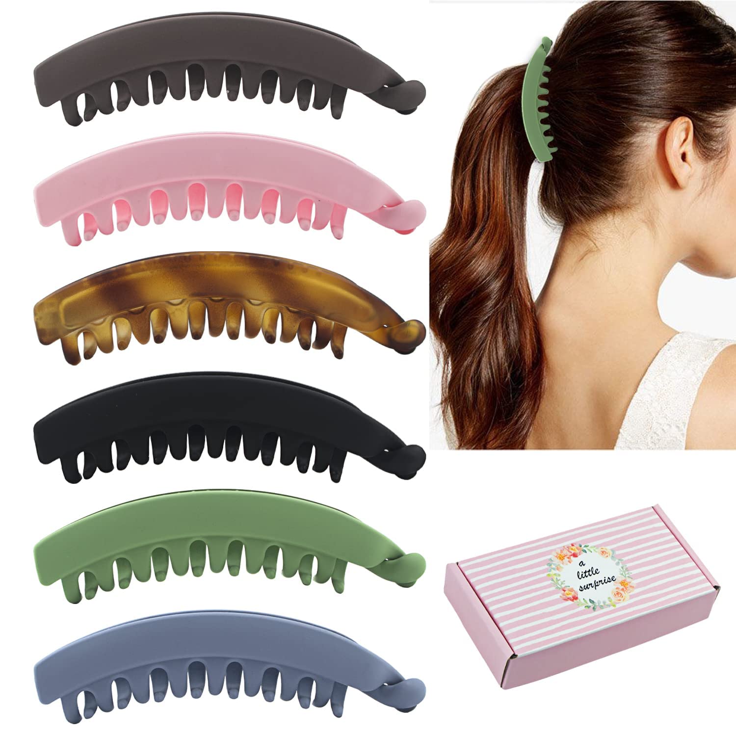 BIRDWARE Large Hair Clips for Women - Colorful Acrylic Butterfly Hair Claws with Stone Decorations | Hair Accessories for Women | Perfect for Parties, Weddings & Everyday Styling
