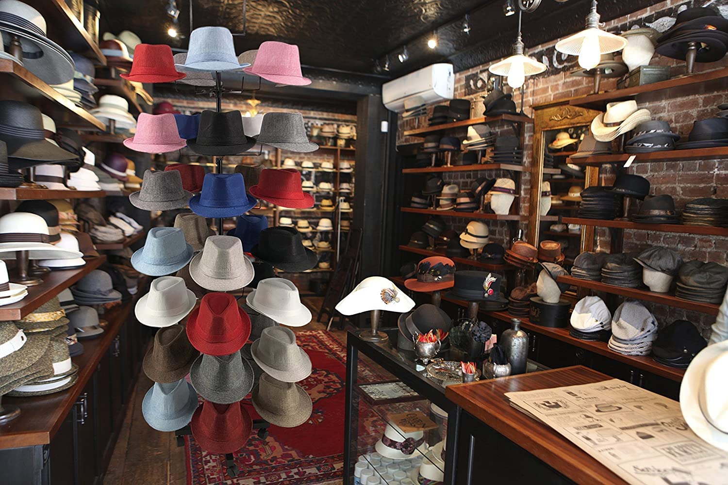 7-Tier Hat Display Rack for Store - Holds 35 Hats - Perfect for Cowboy, Baseball, Animal & Halloween Hats - Durable Hat Stand for Retail Shops, Boutiques & Trade Shows