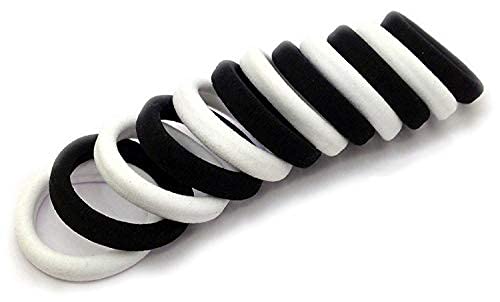 AB Beauty House 20-Pack Imported Hair Ties for Women & Girls - Soft Elastic Ponytail Holders (Black & White) - Perfect for School, Workout, and Everyday Hairstyles