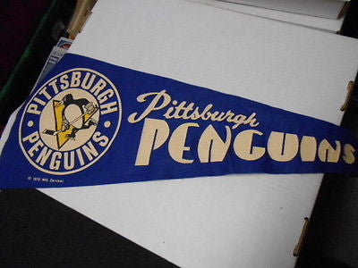 Vintage 1970 Pittsburgh Penguins NHL Hockey Pennant - Rare Collectible Memorabilia for Fans & Sports Enthusiasts | Perfect for Man Cave, Game Room Decor, or Gift for Hockey Lovers